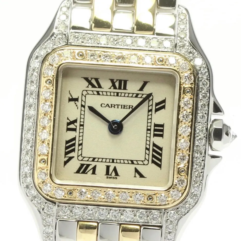 CARTIER PANTHERE Quartz 23mm 2 Row Gold 0.90TCW DIAMOND Watch