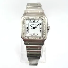 CARTIER SANTOS GALBEE 29mm Quartz Steel 0.85TCW Diamond Watch