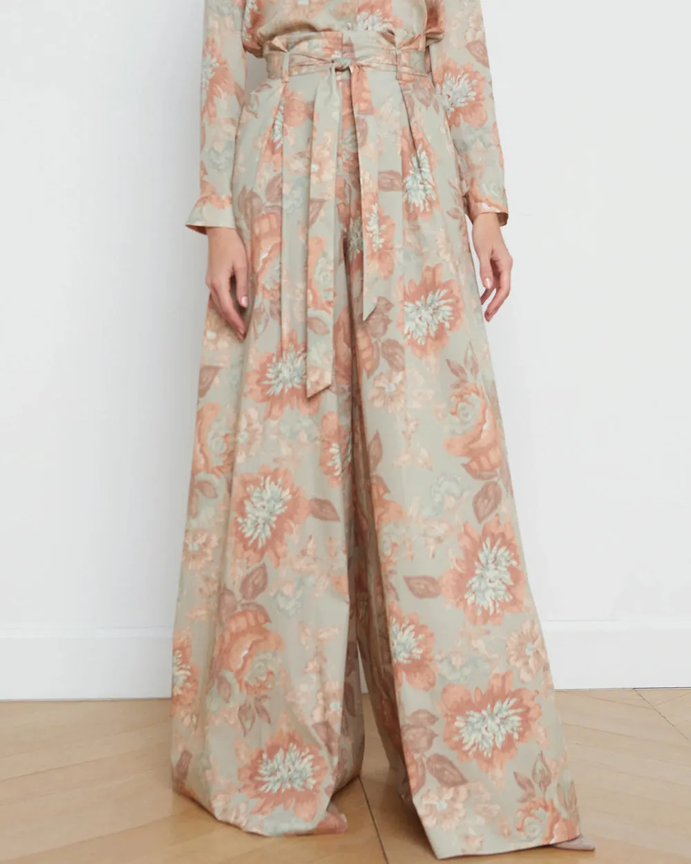 Chantae Ultra Wide Leg Pant in Vintage Pastel Floral