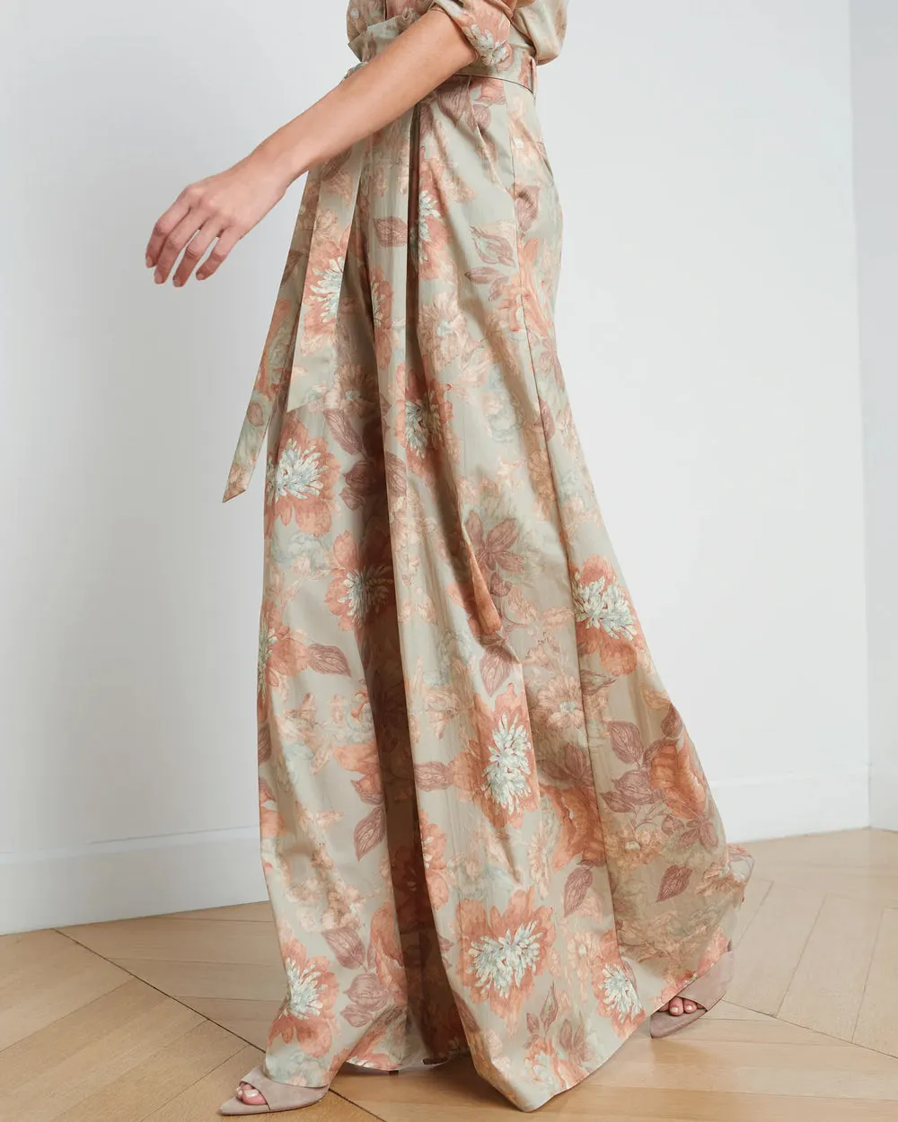 Chantae Ultra Wide Leg Pant in Vintage Pastel Floral