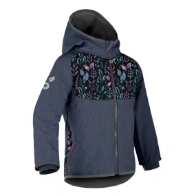 children's softshell jacket with fleece Unuo Basic Leaves brindled blue