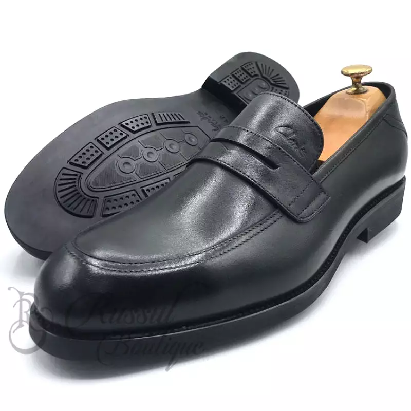 CLK leather mens penny loafers |Black