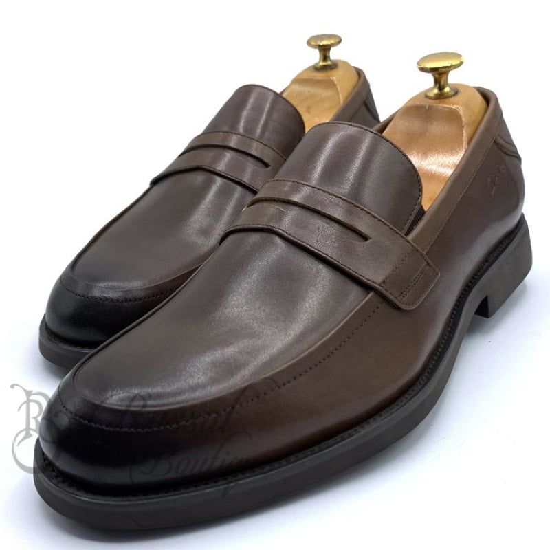 CLK leather mens penny loafers |Brown