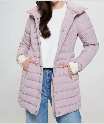 Coalition LA Mochina Moto Puffer Jacket In Taupe