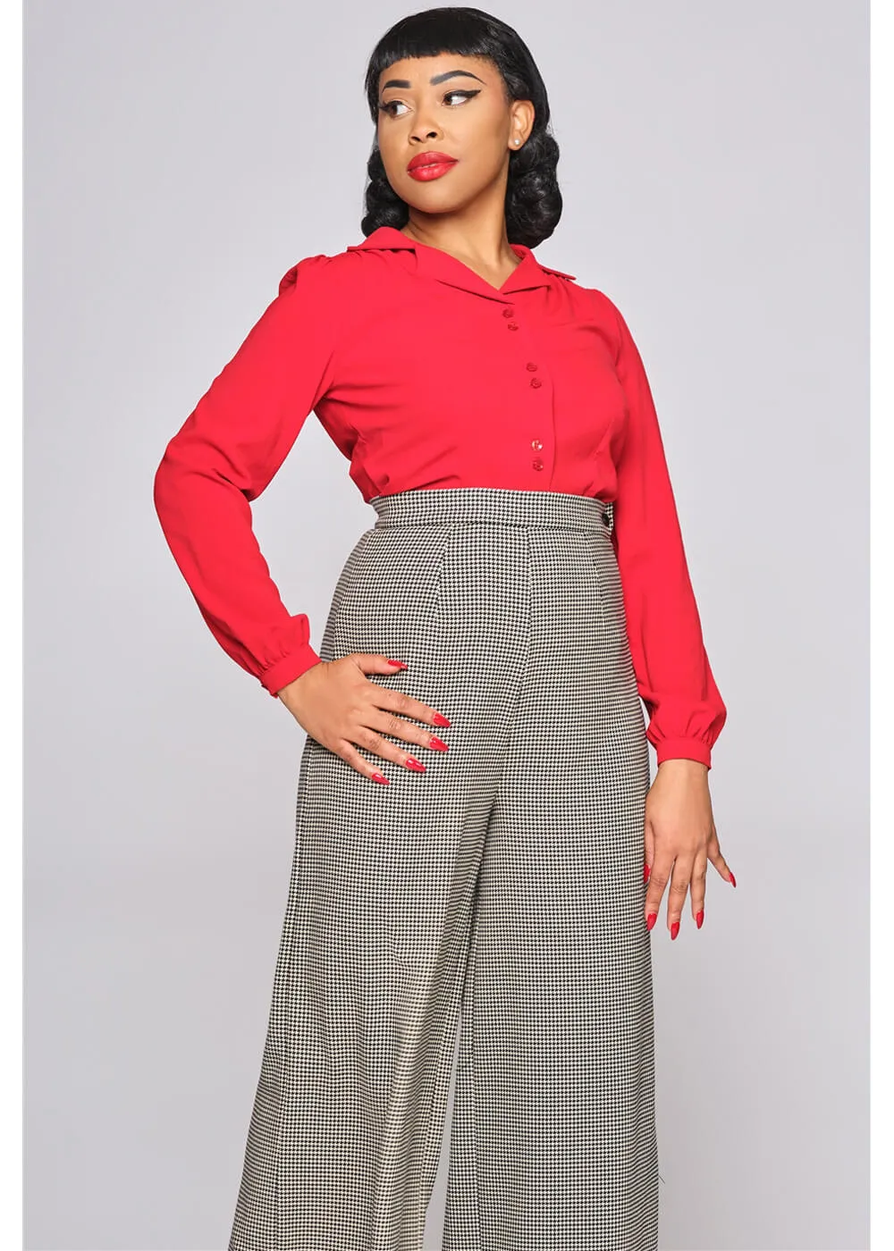 Collectif Pepper 40's Blouse Red