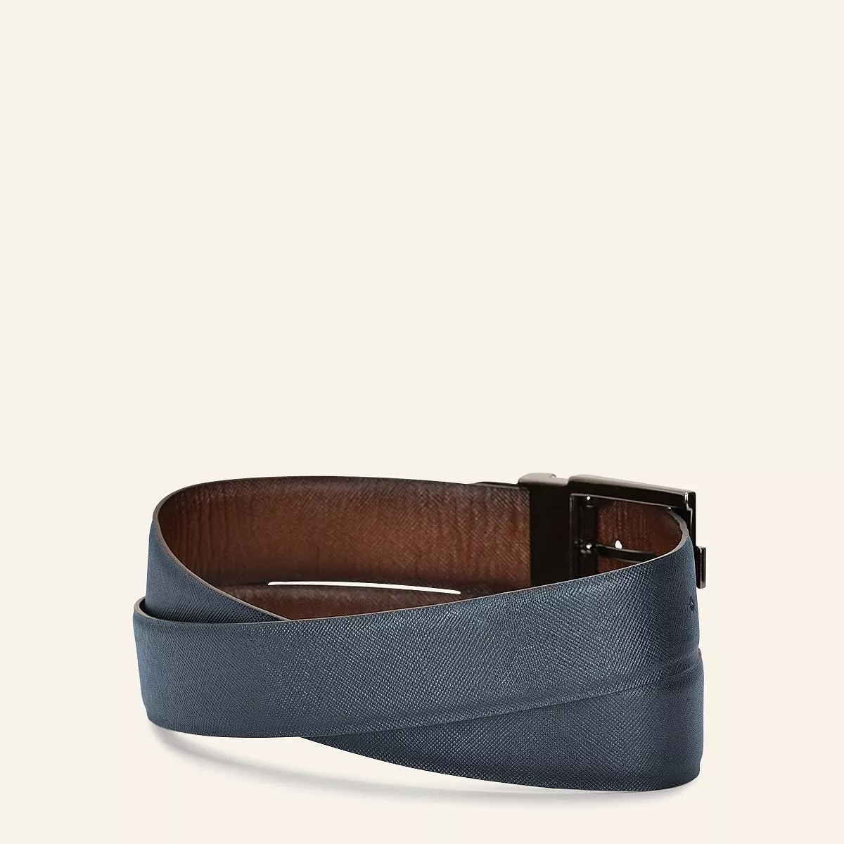 CS552RS - Cuadra blue casual western cowhide leather belt for men.