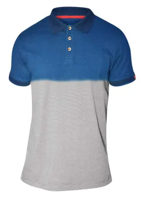 D555 Dip Dye Stripe Polo Shirt - Blue