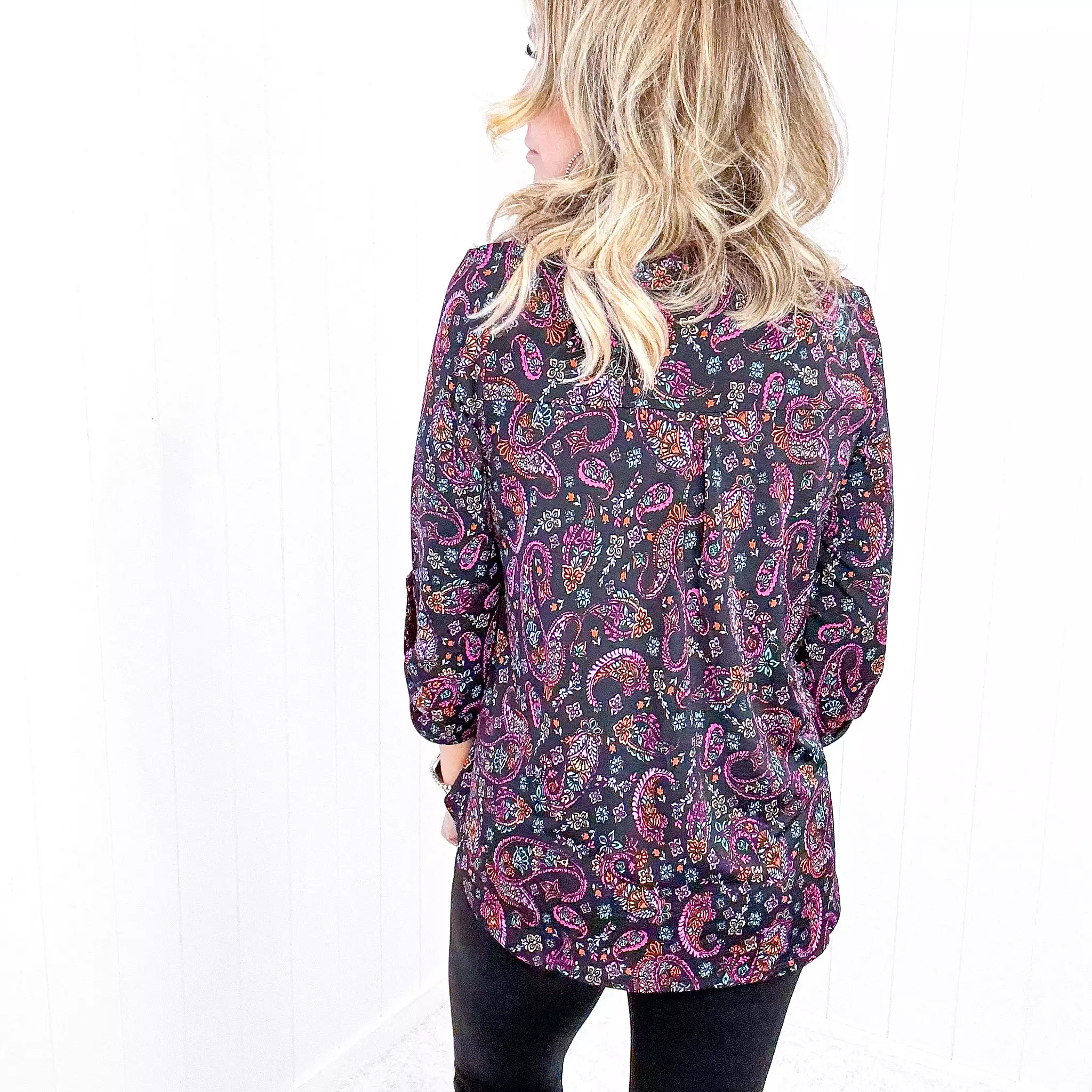 Dear Scarlett Black Paisley Lizzy Top