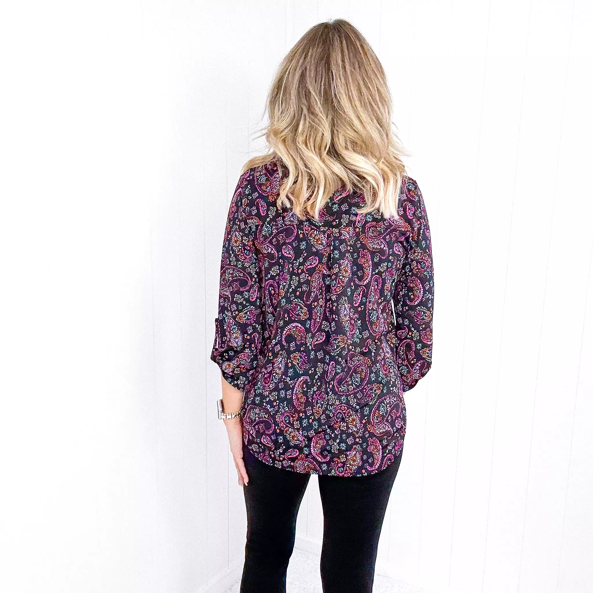 Dear Scarlett Black Paisley Lizzy Top