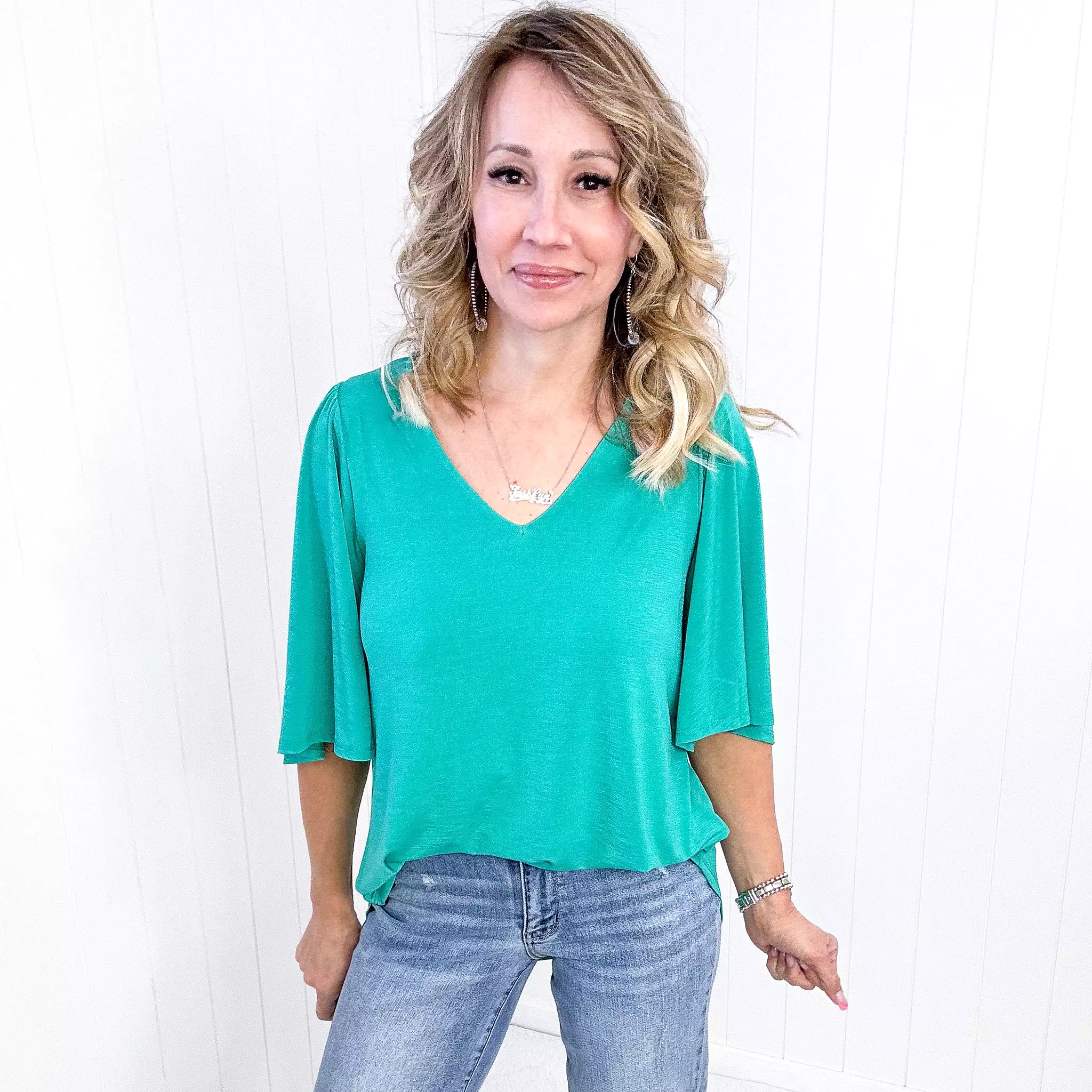 Dear Scarlett Cali Blouse in Emerald