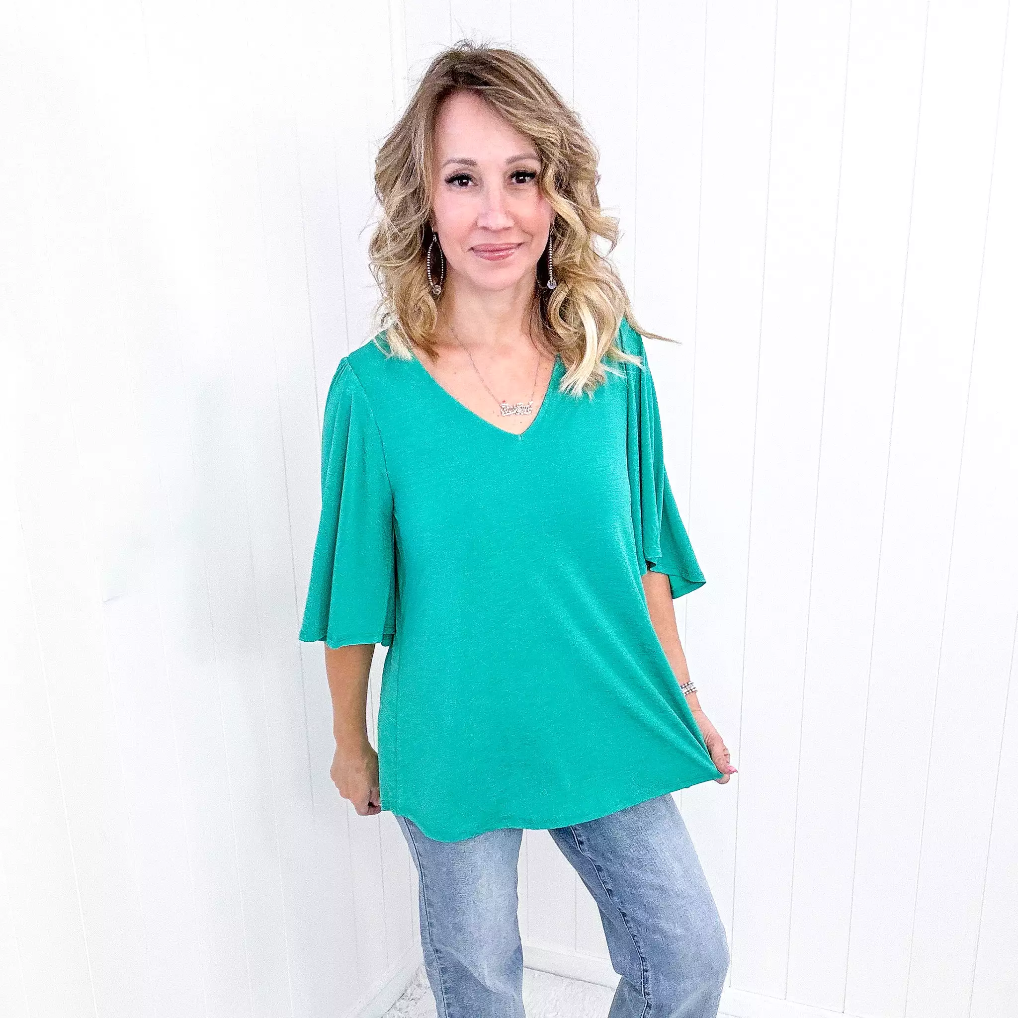 Dear Scarlett Cali Blouse in Emerald