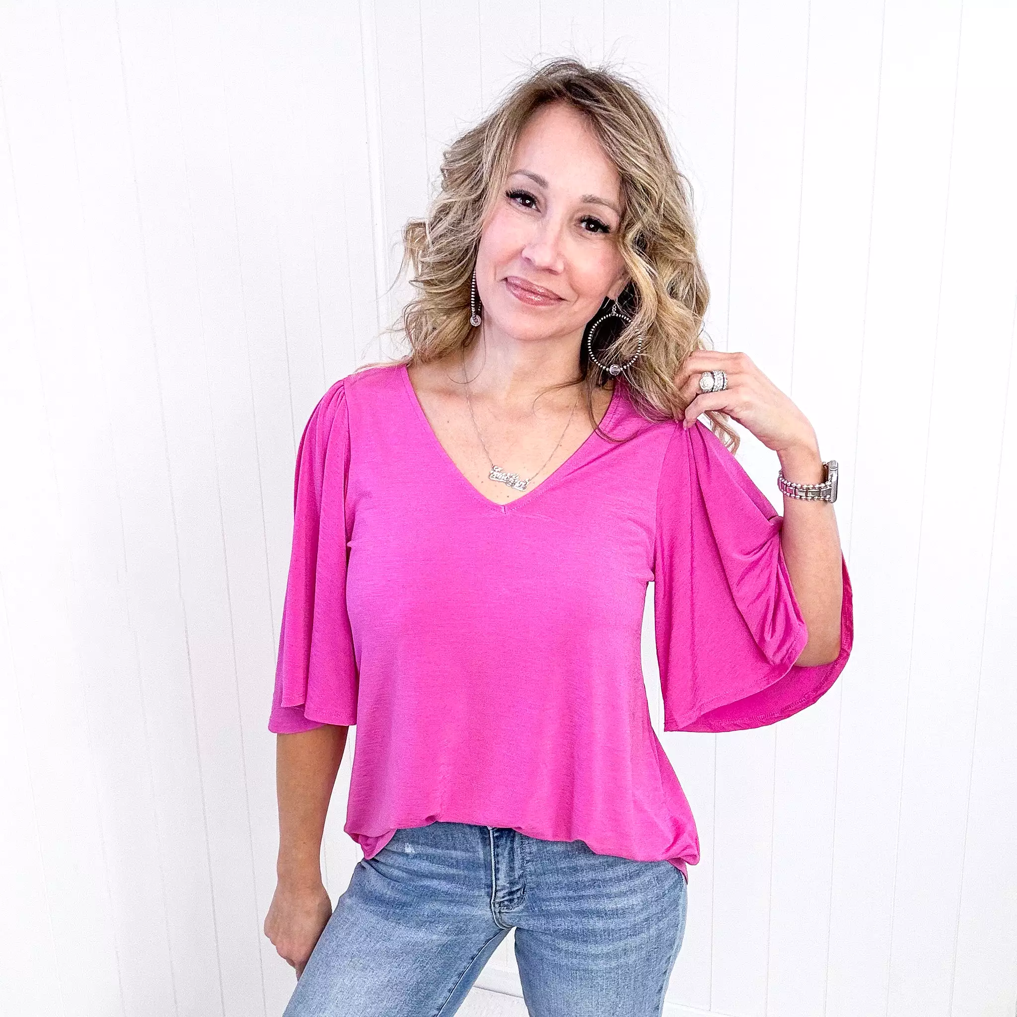 Dear Scarlett Cali Blouse in Magenta