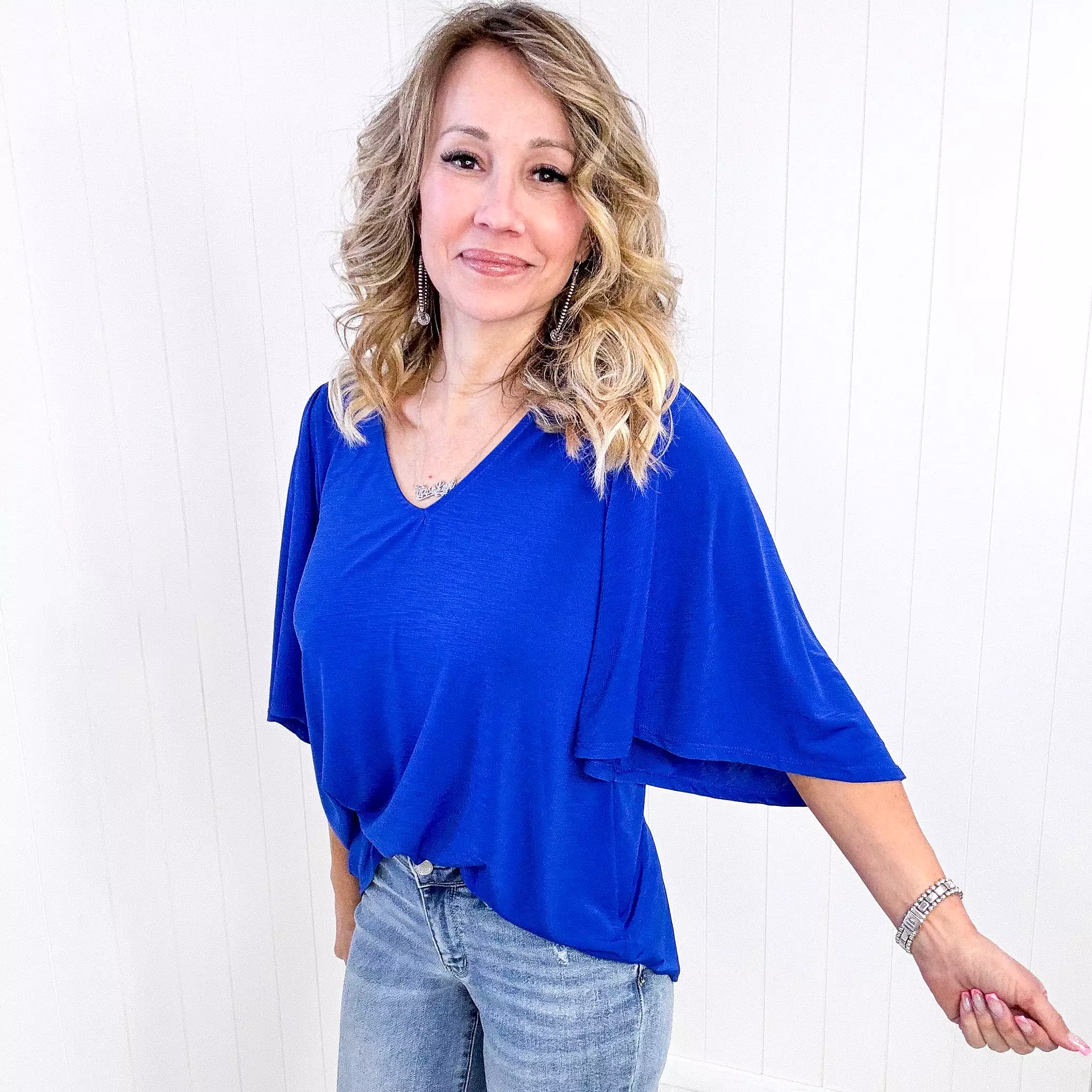 Dear Scarlett Cali Blouse in Royal Blue