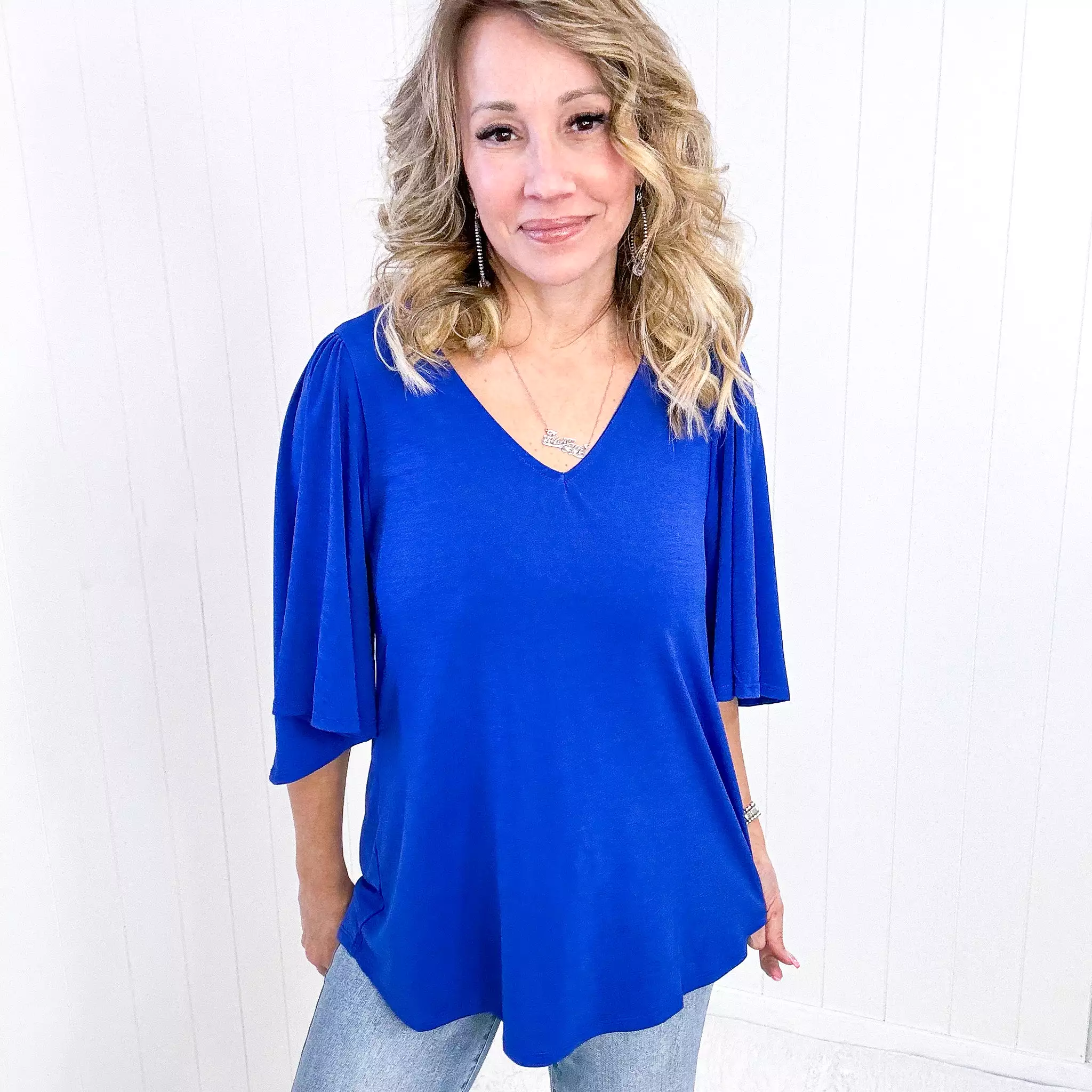 Dear Scarlett Cali Blouse in Royal Blue