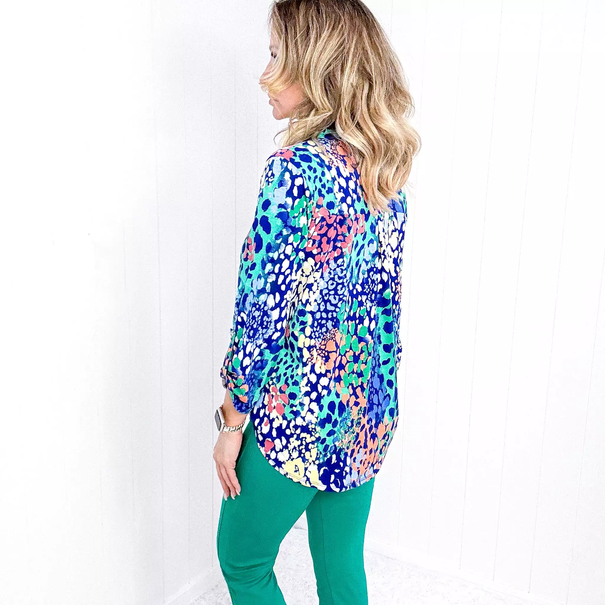 Dear Scarlett Royal Abstract Lizzy Top