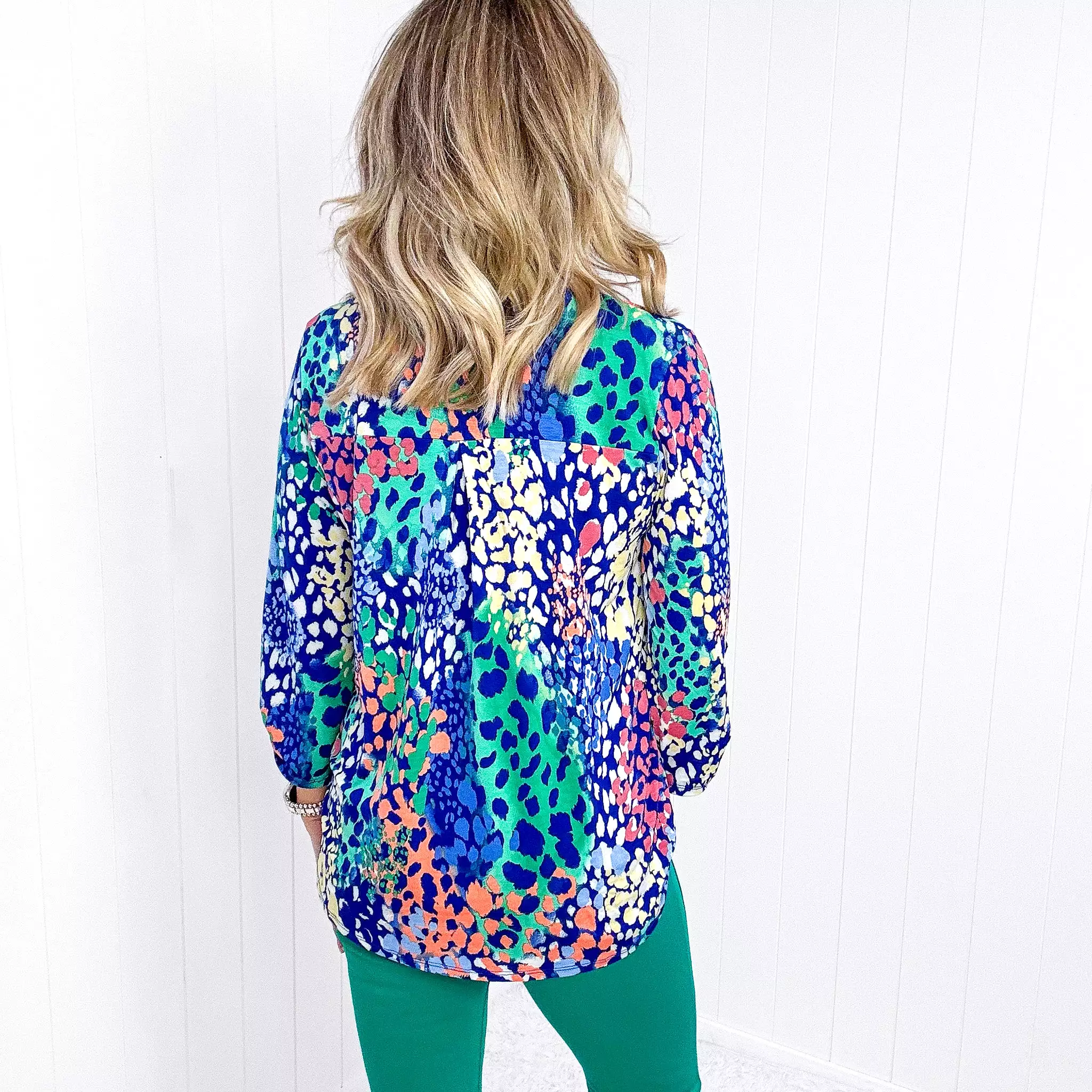 Dear Scarlett Royal Abstract Lizzy Top