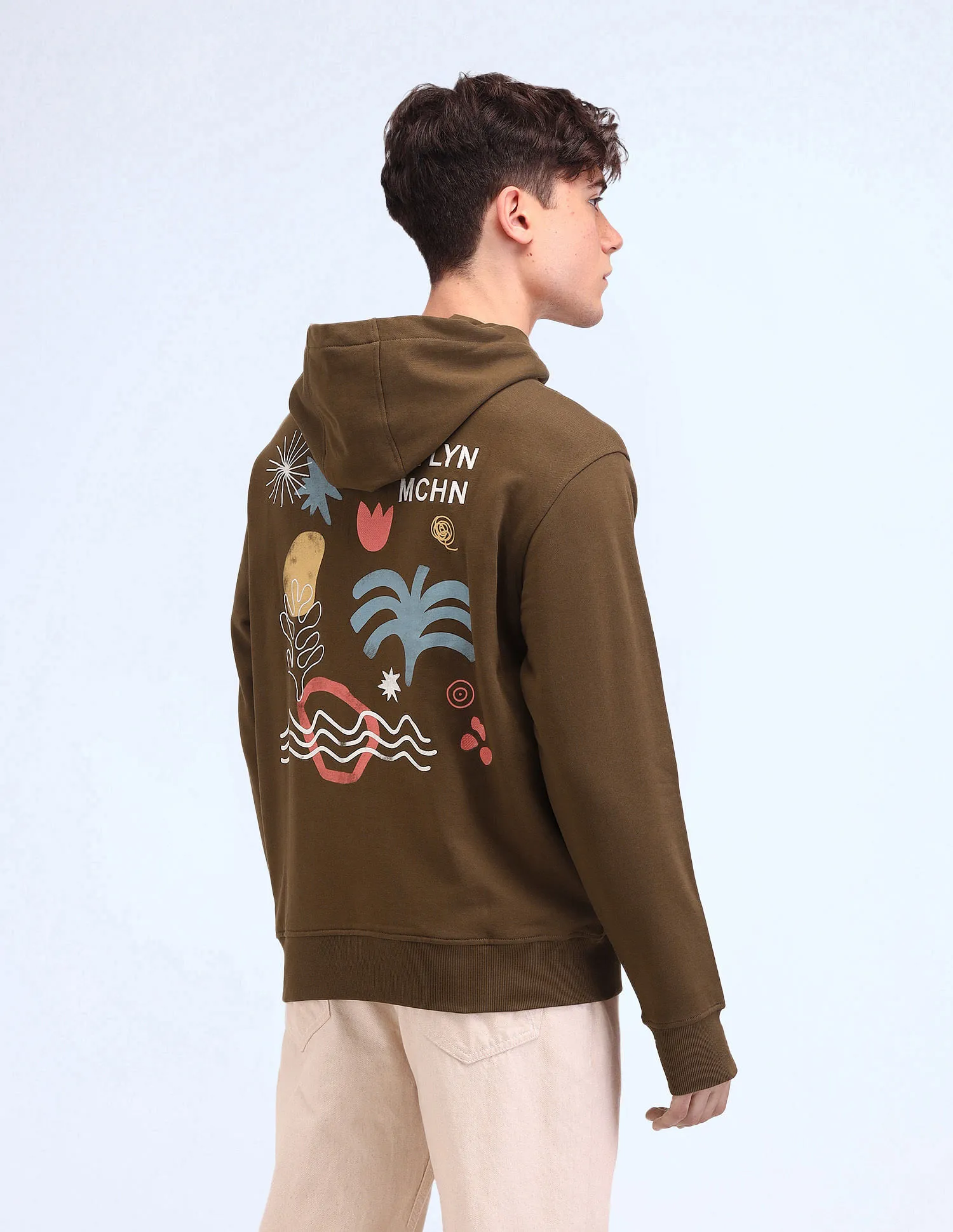 Flying Machine Relaxed Fit Graphic Printed Sweatshirt