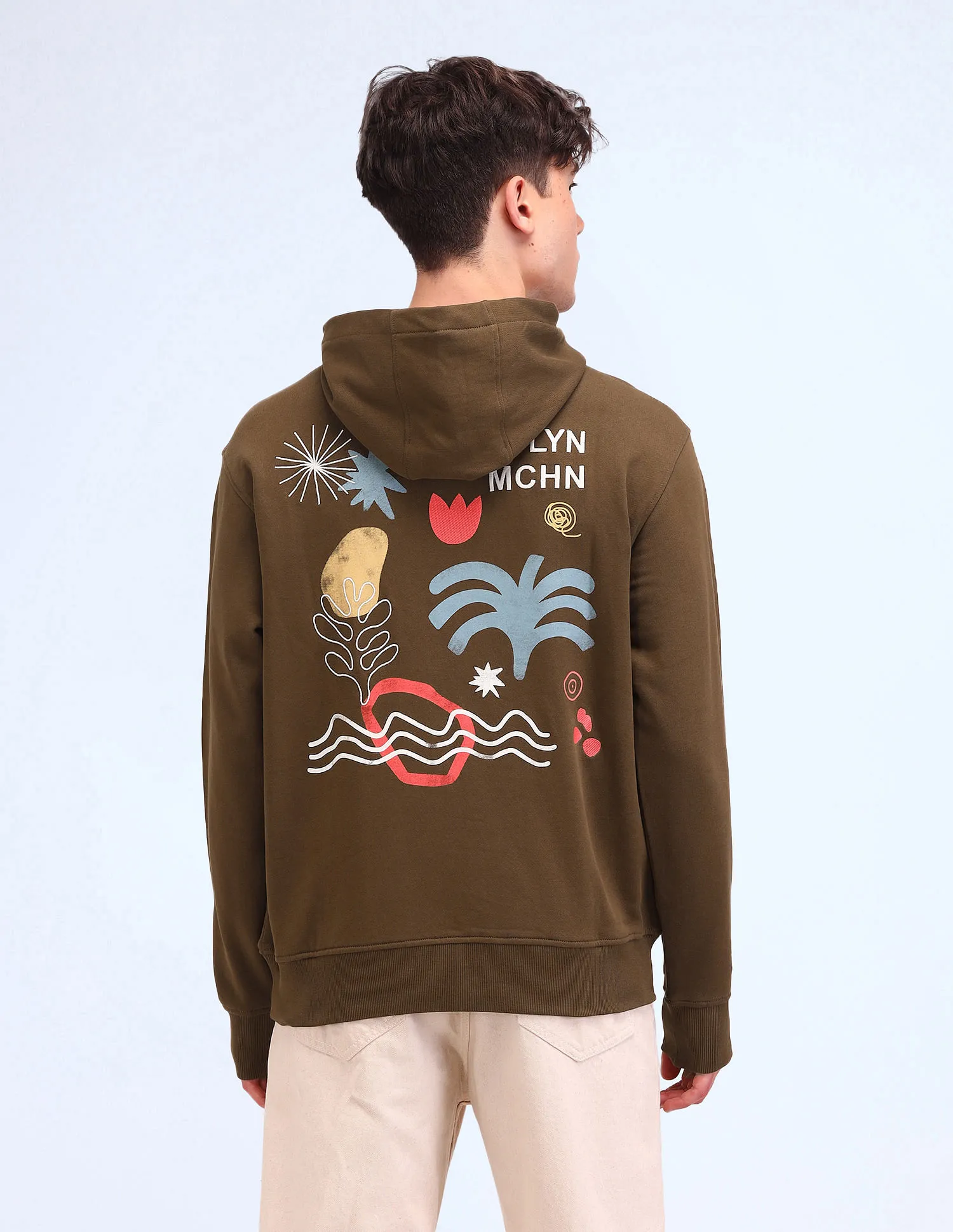 Flying Machine Relaxed Fit Graphic Printed Sweatshirt