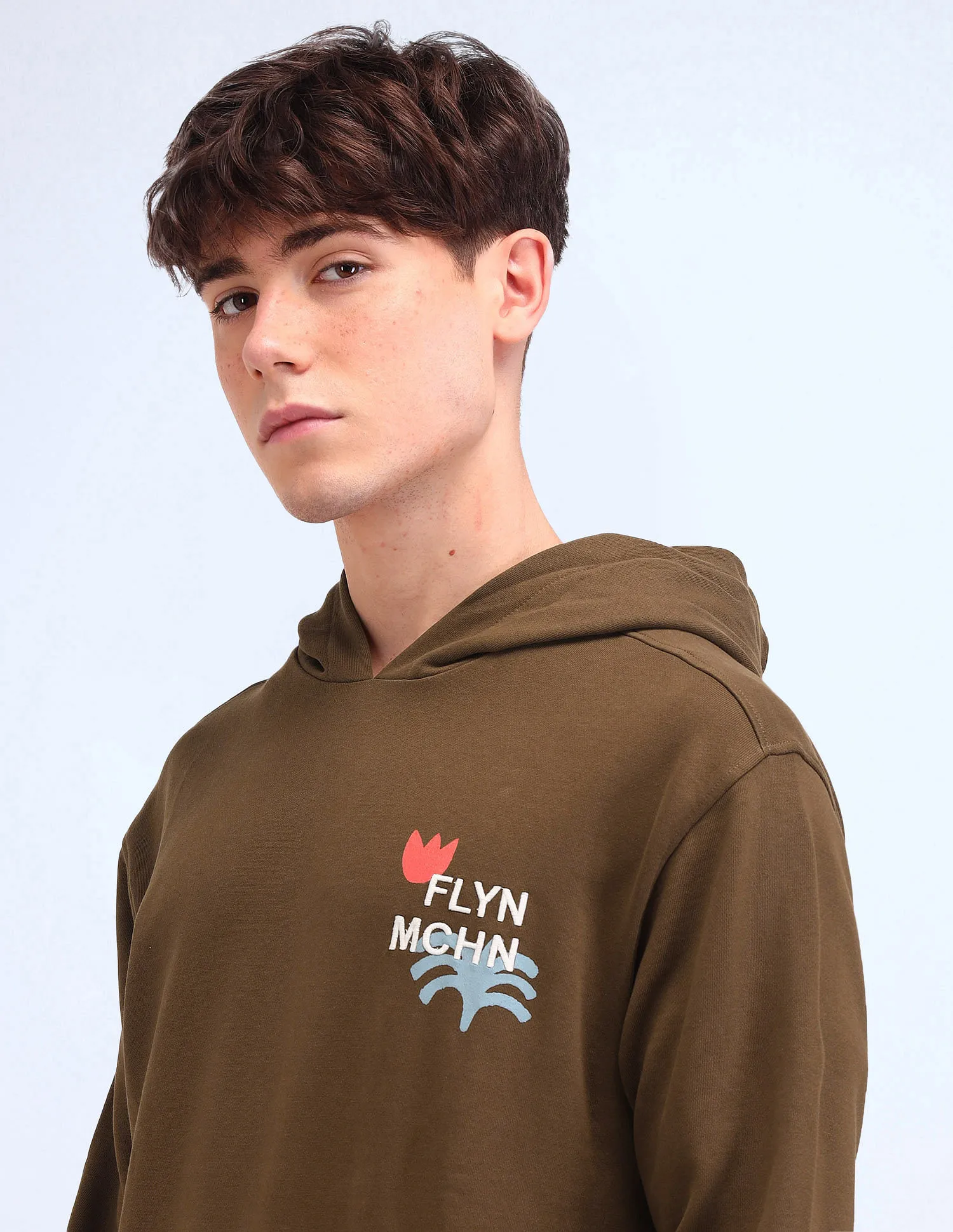 Flying Machine Relaxed Fit Graphic Printed Sweatshirt