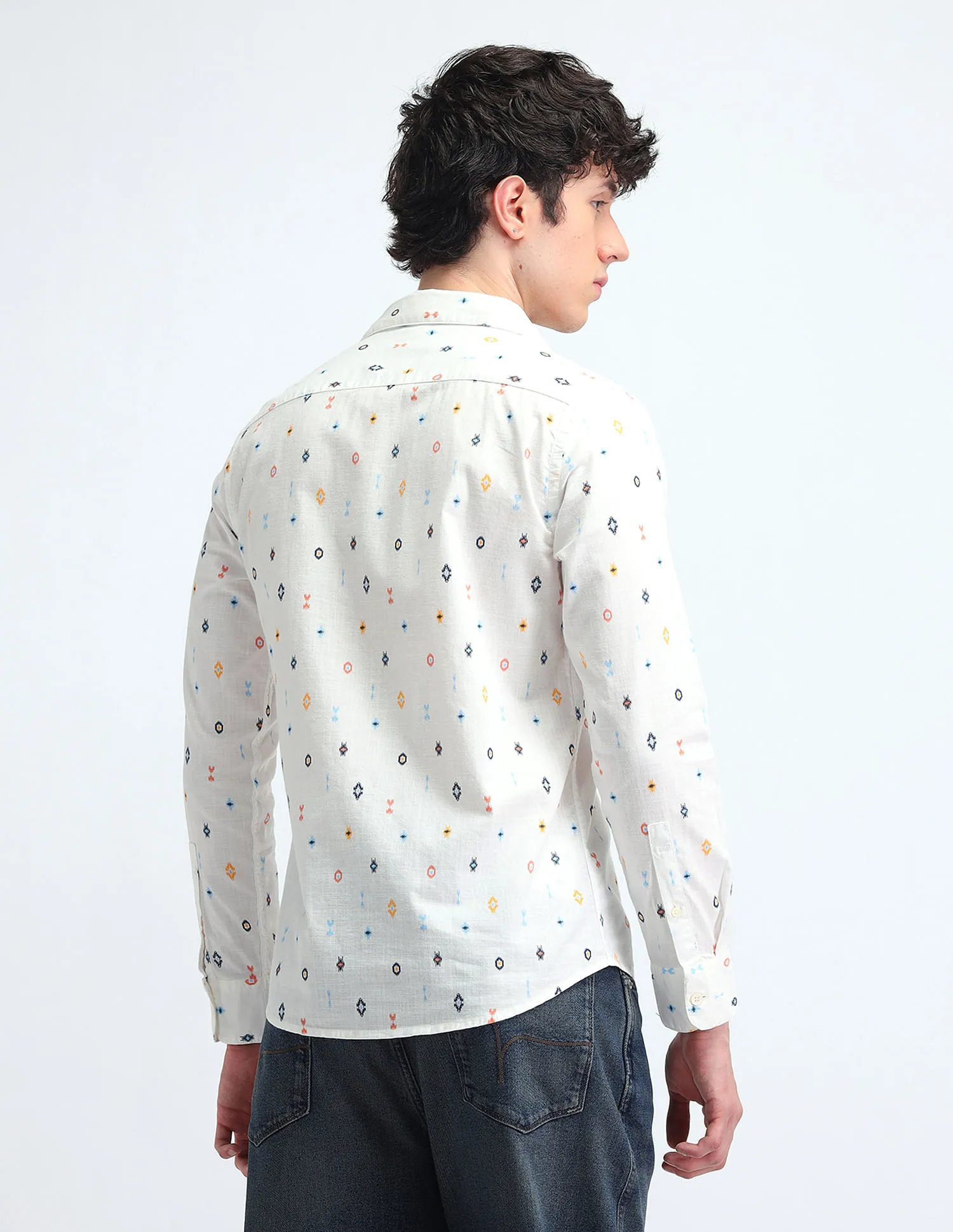 Flying Machine Slim Fit All Over Printed Shirt