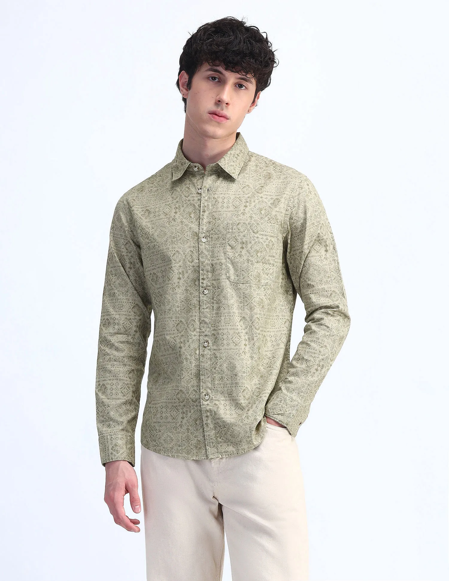 Flying Machine Slim Fit Printed Shirt