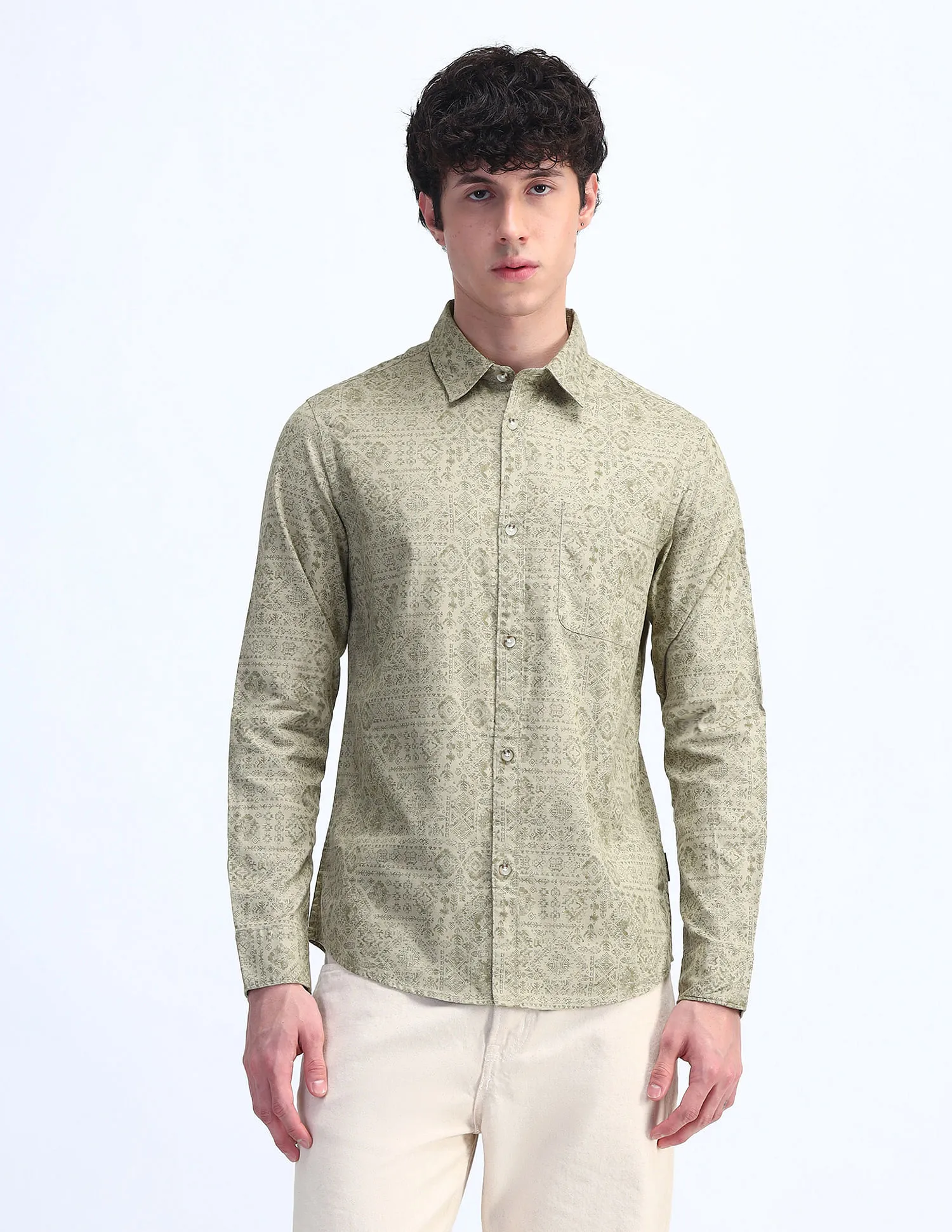 Flying Machine Slim Fit Printed Shirt