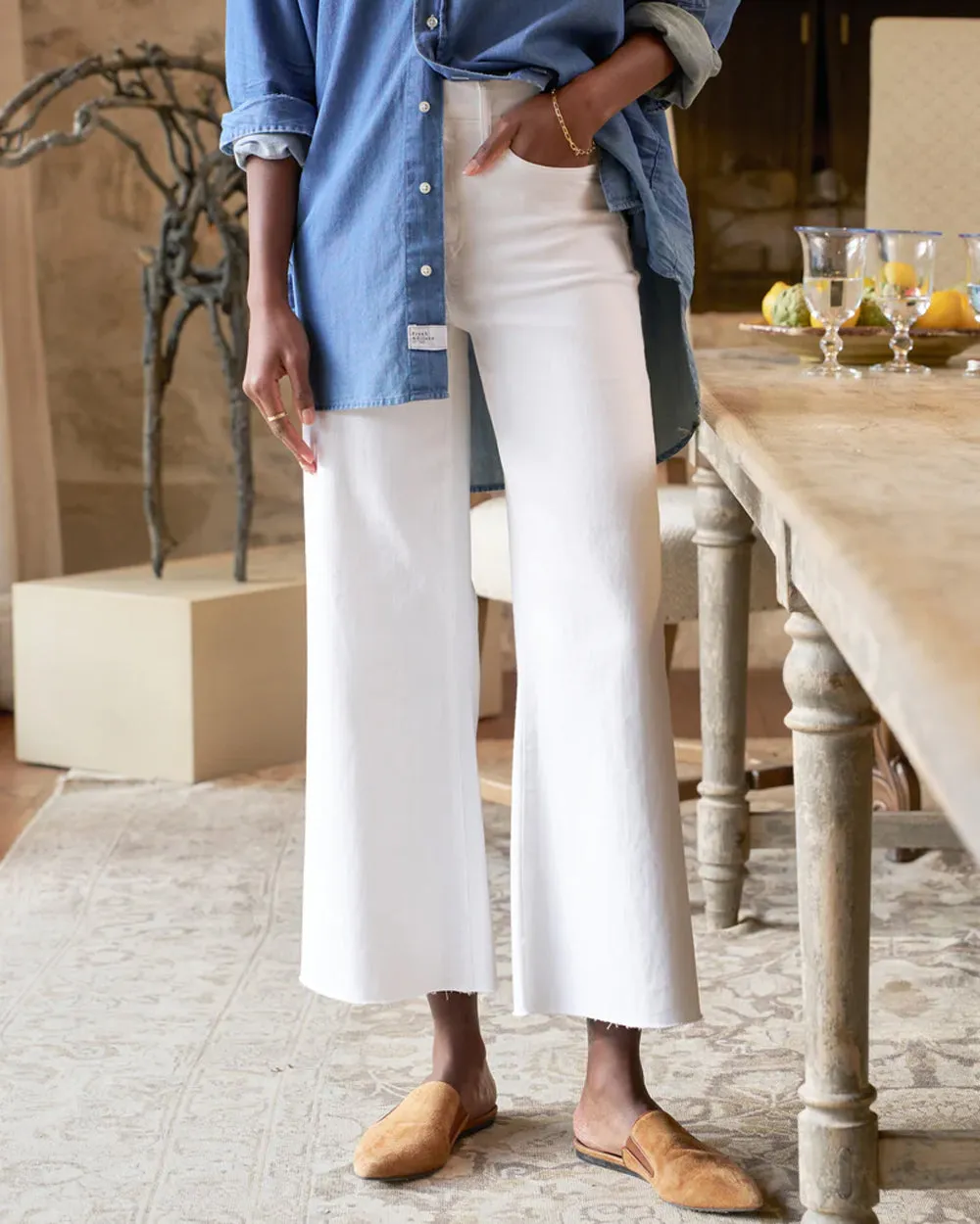 Galway Denim Gaucho in White