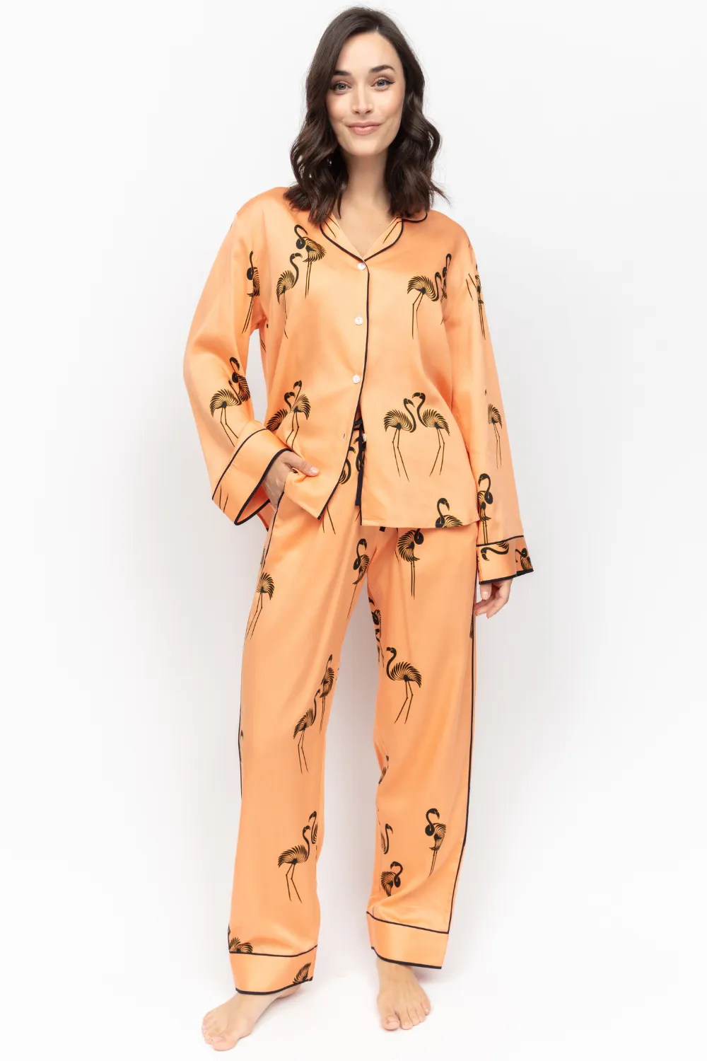 Hackney Flamingo Print Pyjama Set