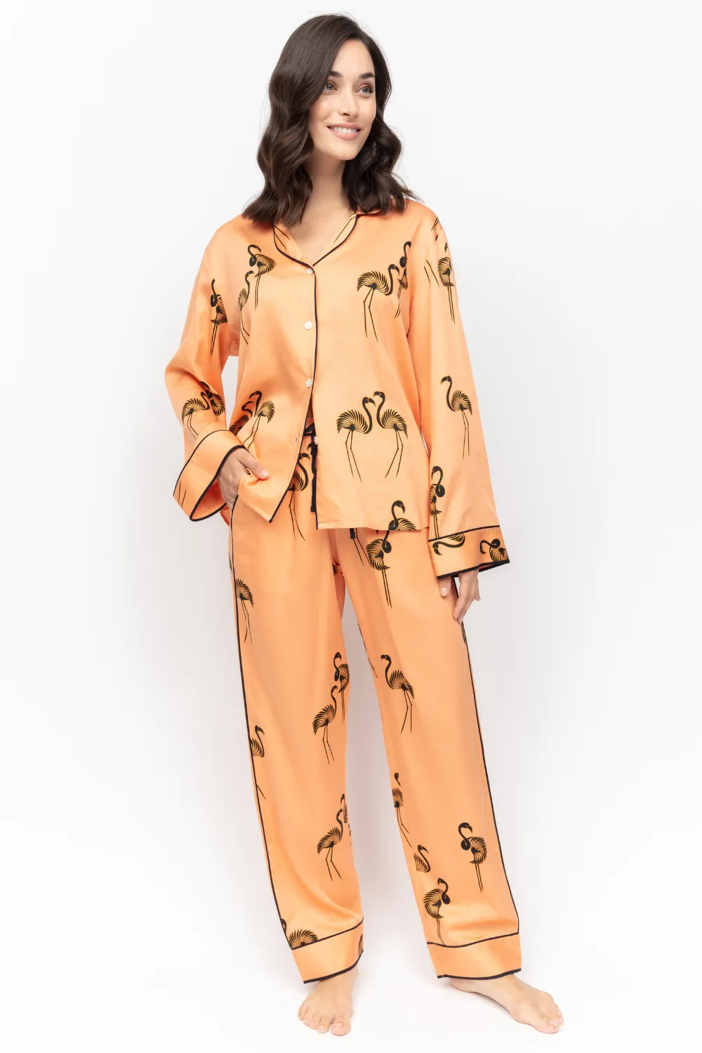 Hackney Flamingo Print Pyjama Set