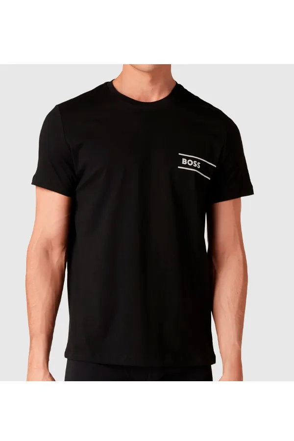 Hugo Boss Label Logo Tee Black