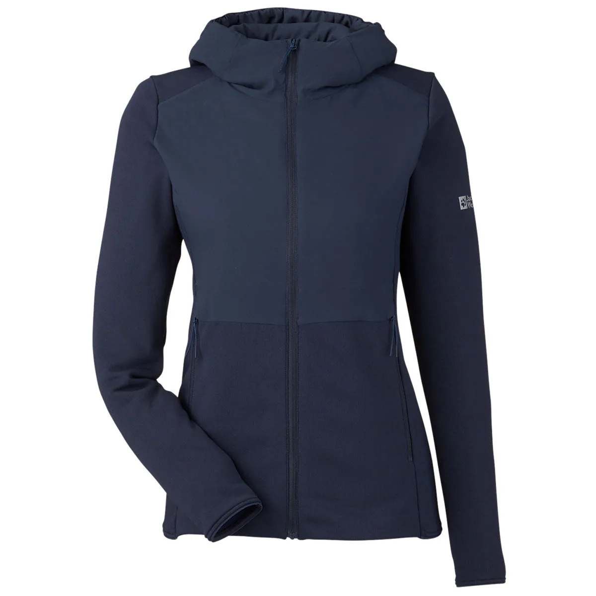 Jack Wolfskin Women's Night Blue Pack and Go Rain Hybrid Jacket