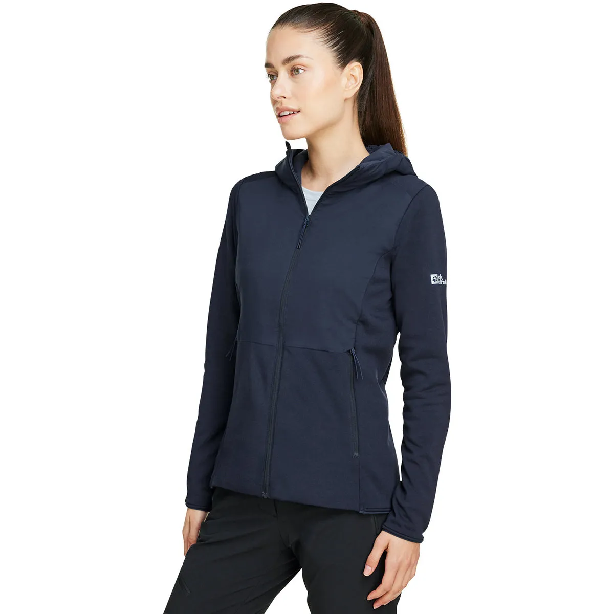 Jack Wolfskin Women's Night Blue Pack and Go Rain Hybrid Jacket