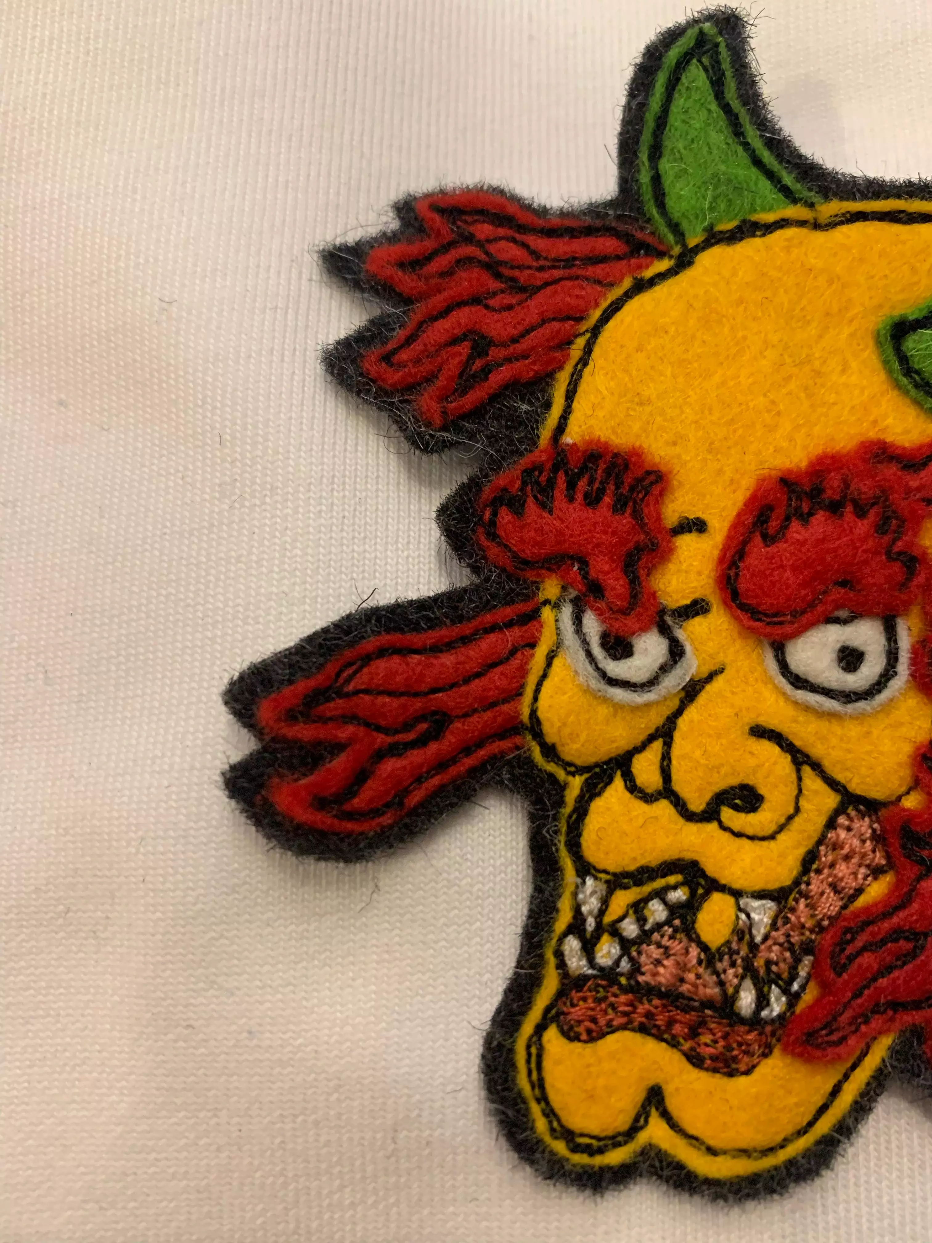 Japanese Demon God Face Hand Stitched Patch (Working Title exclusive)