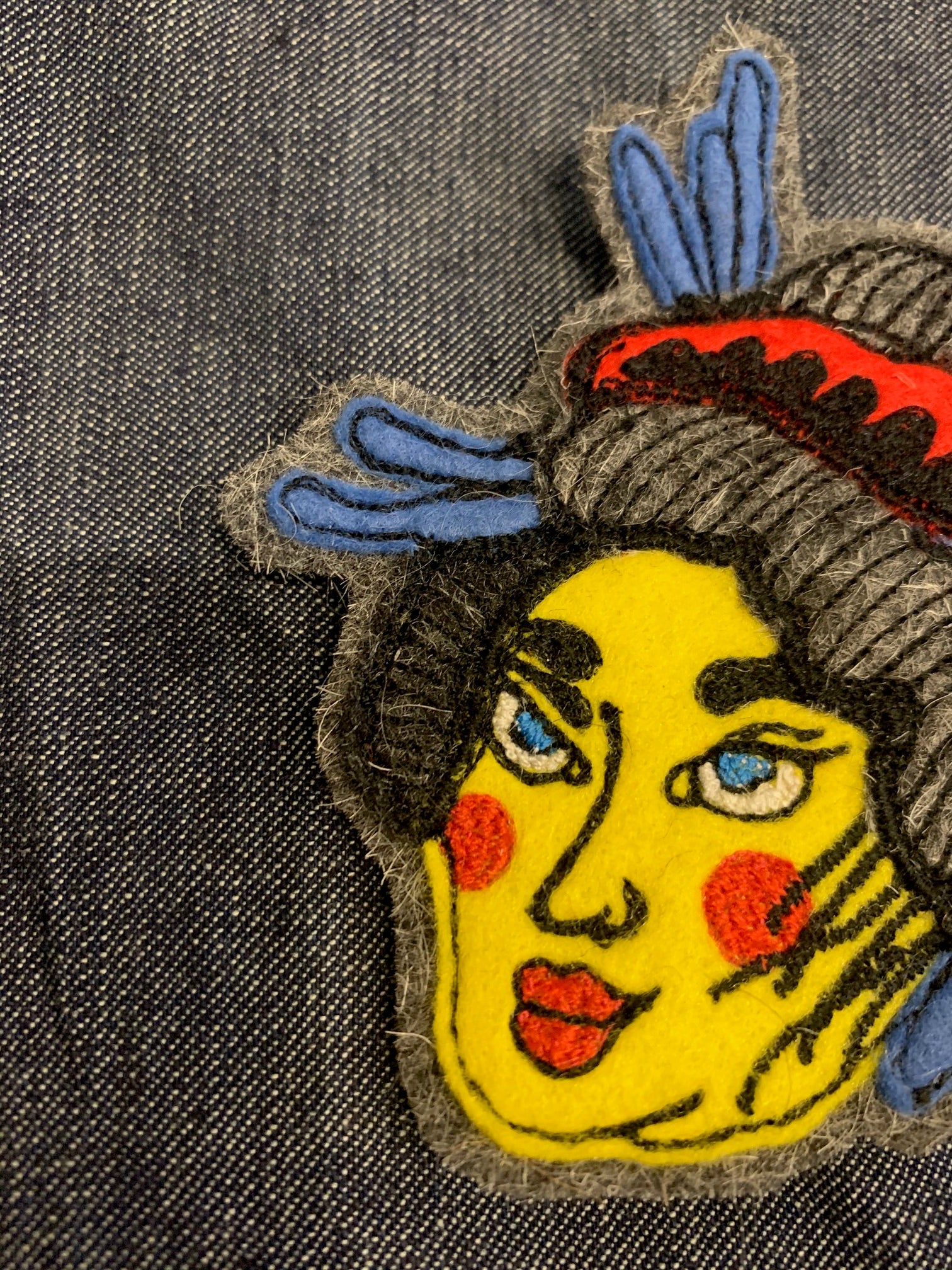 Japanese Geisha Inspired Face Hand Stitched Embroidered Patch (Working Title exclusive)