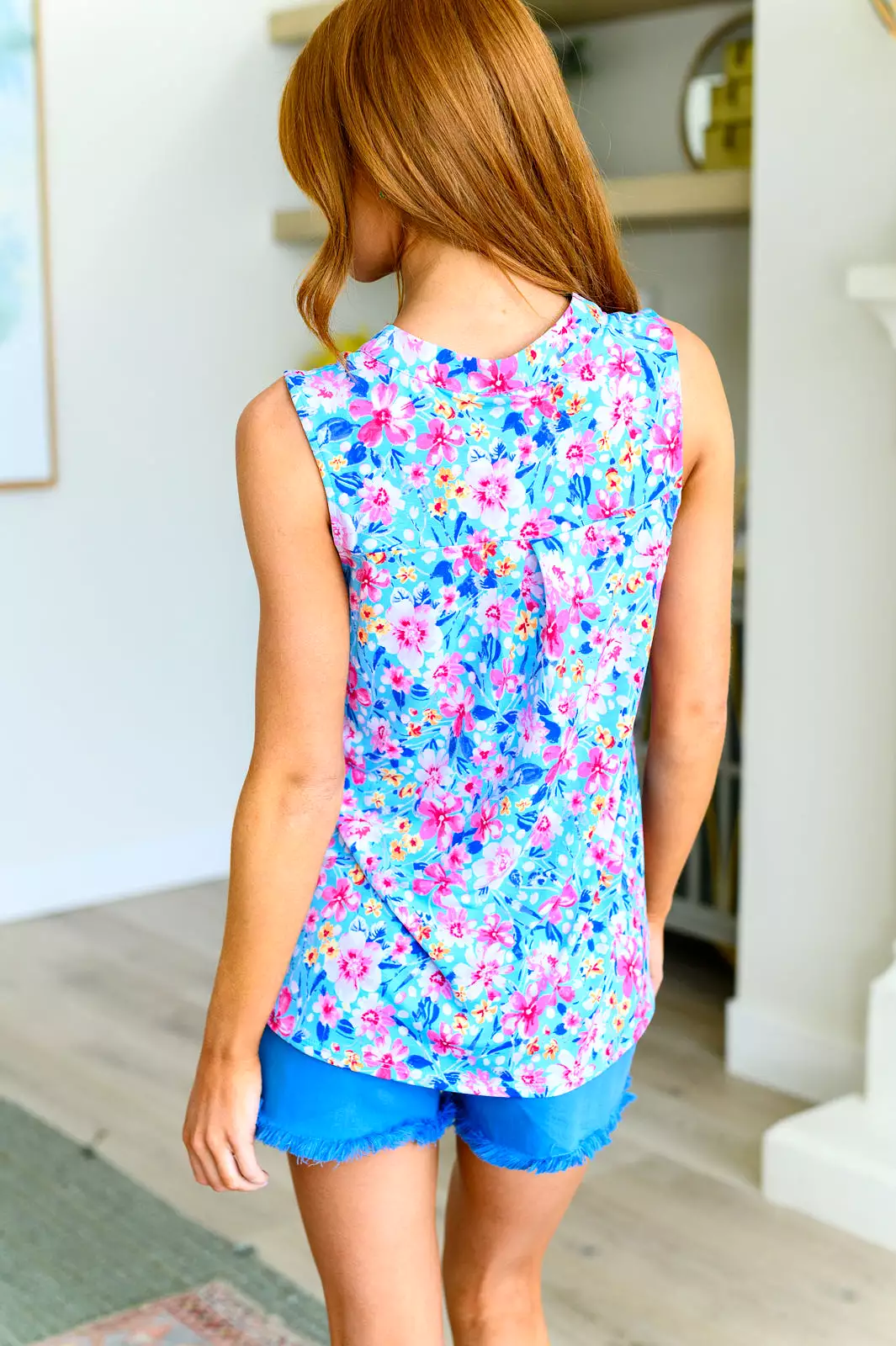 Lizzy Tank Top in Blue Spring Floral