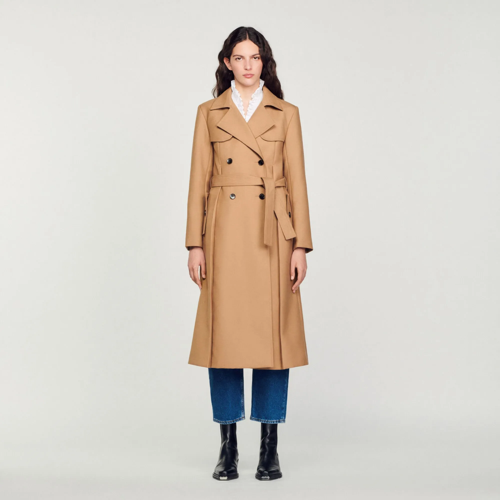 Long trench-style coat