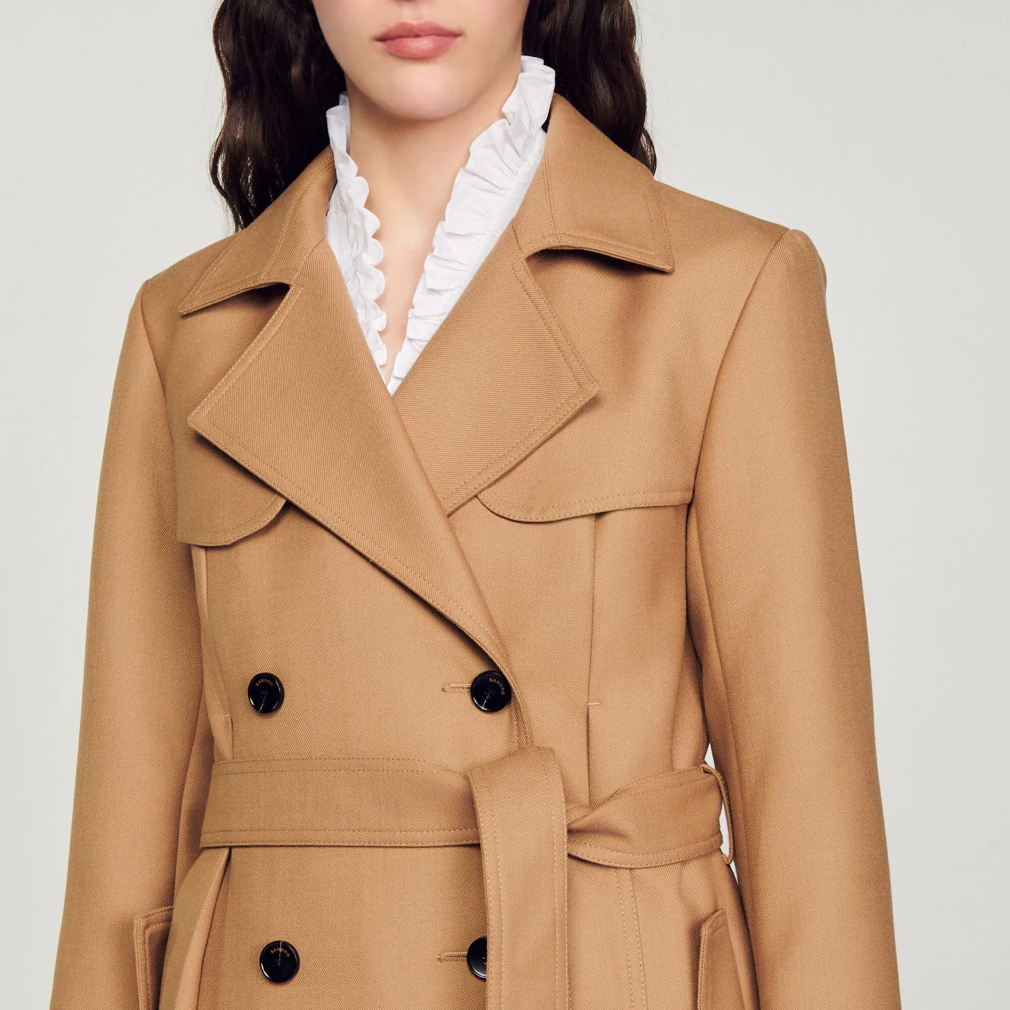 Long trench-style coat