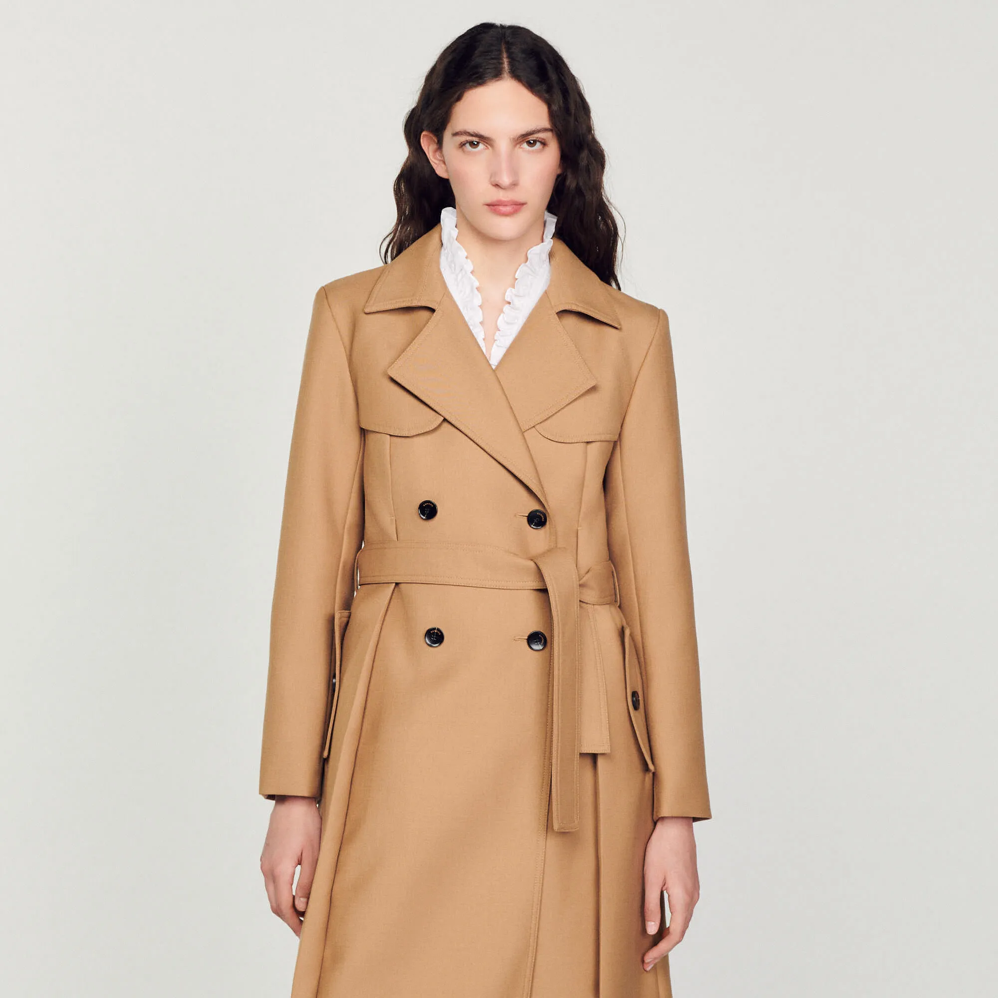 Long trench-style coat