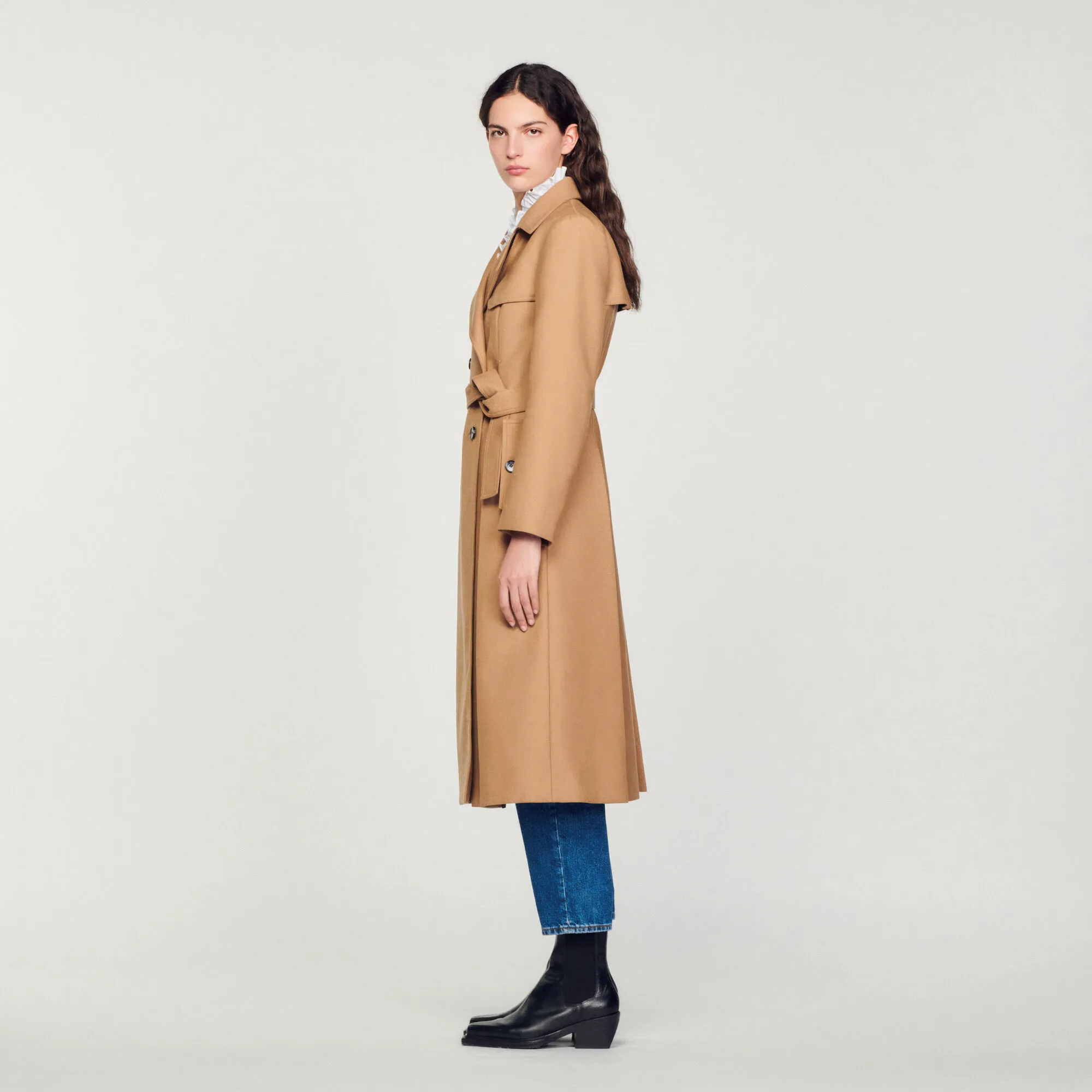 Long trench-style coat