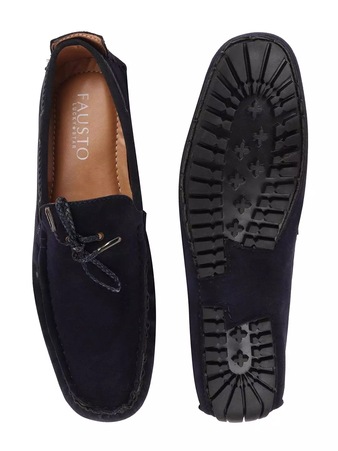 Men Blue Casual Suede Slip-On Loafers