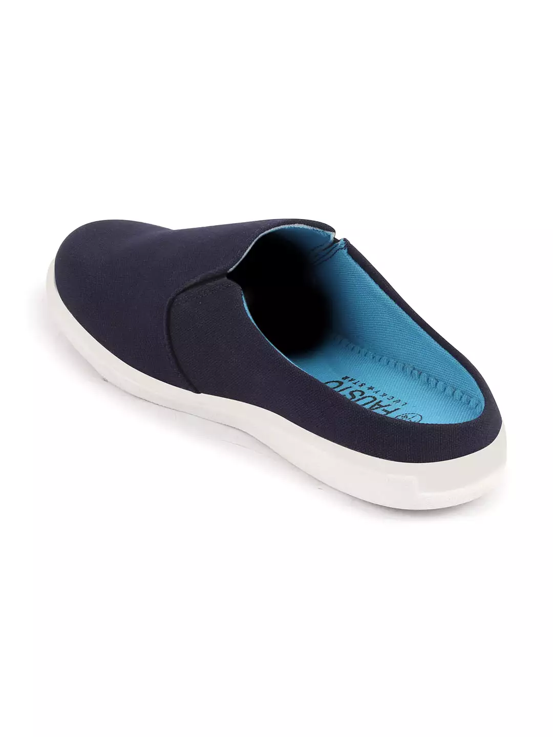 Men Navy Blue Casual Canvas Slip-On Shoes