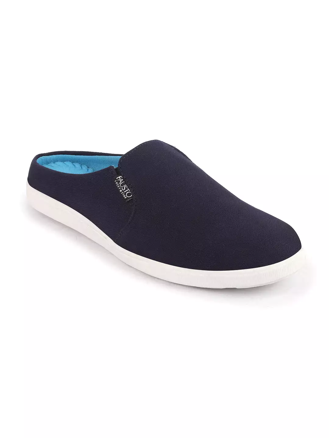 Men Navy Blue Casual Canvas Slip-On Shoes