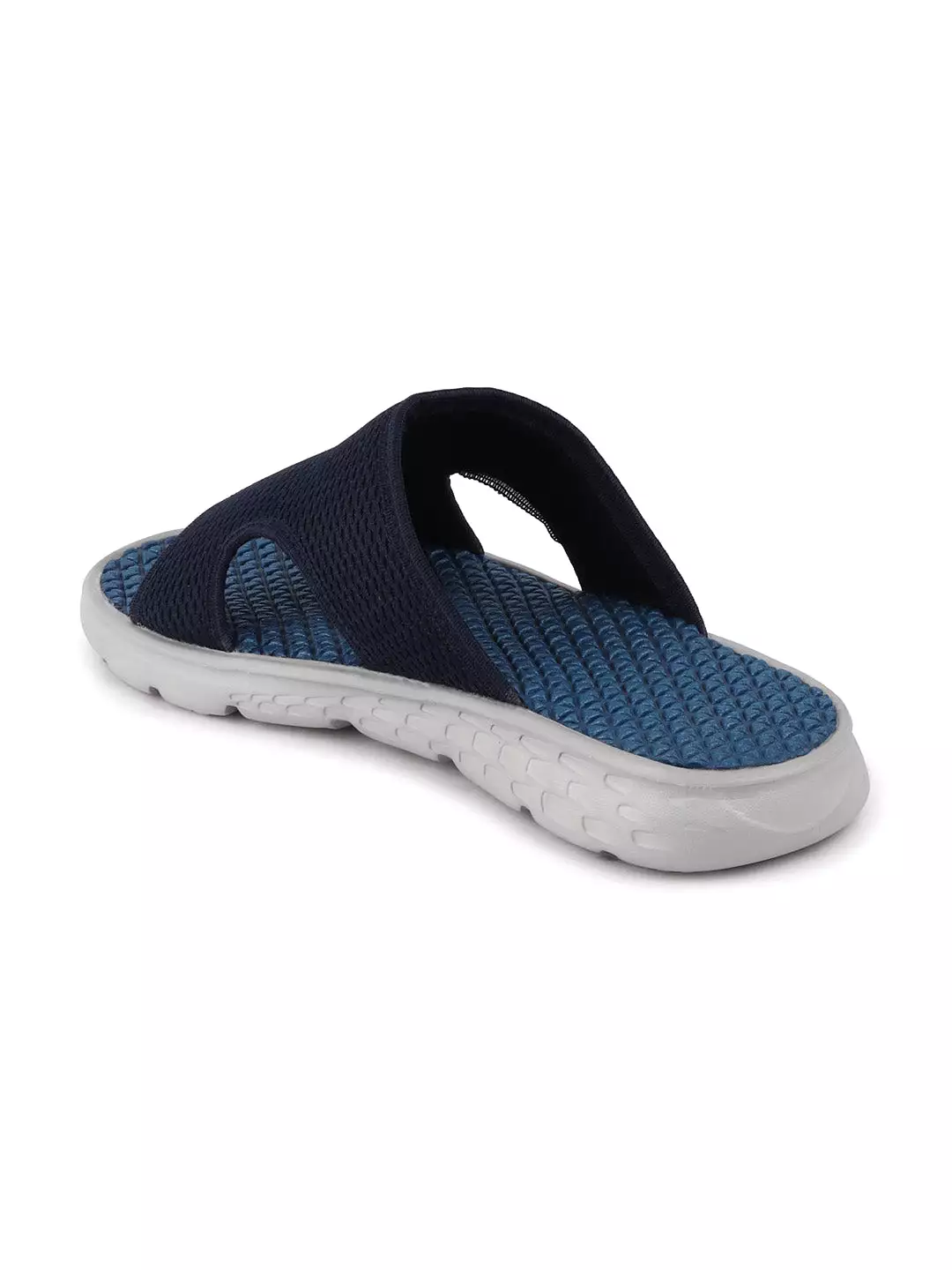 Men Navy Blue Casual Slip-On Slider Flip-Flops