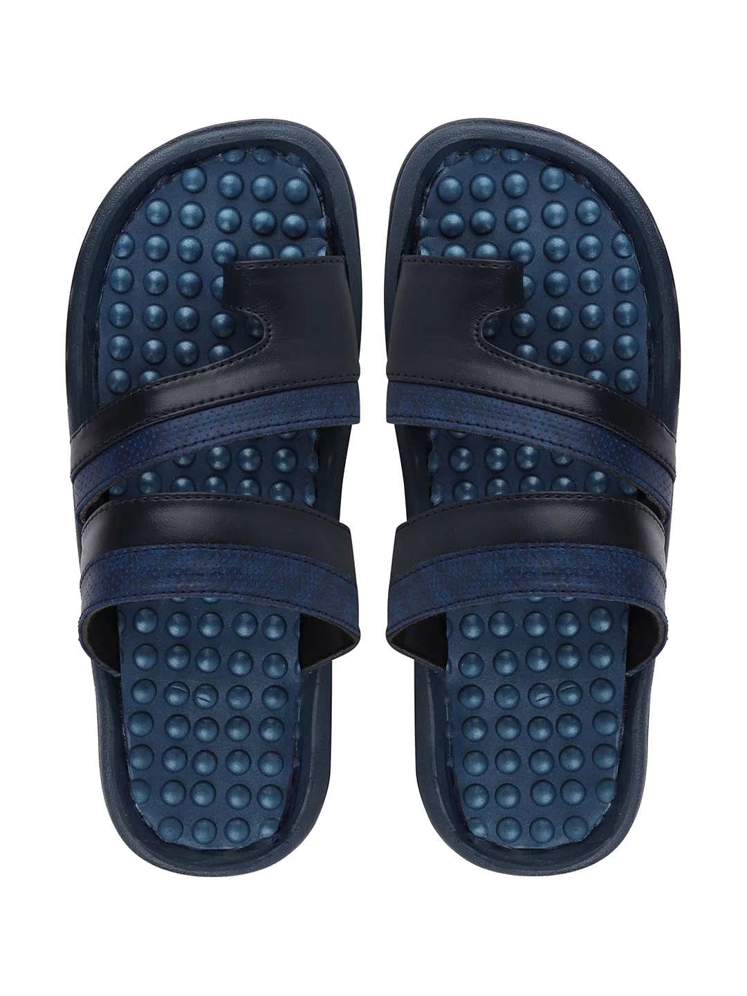 Men Navy Blue Casual Slip-On Slippers