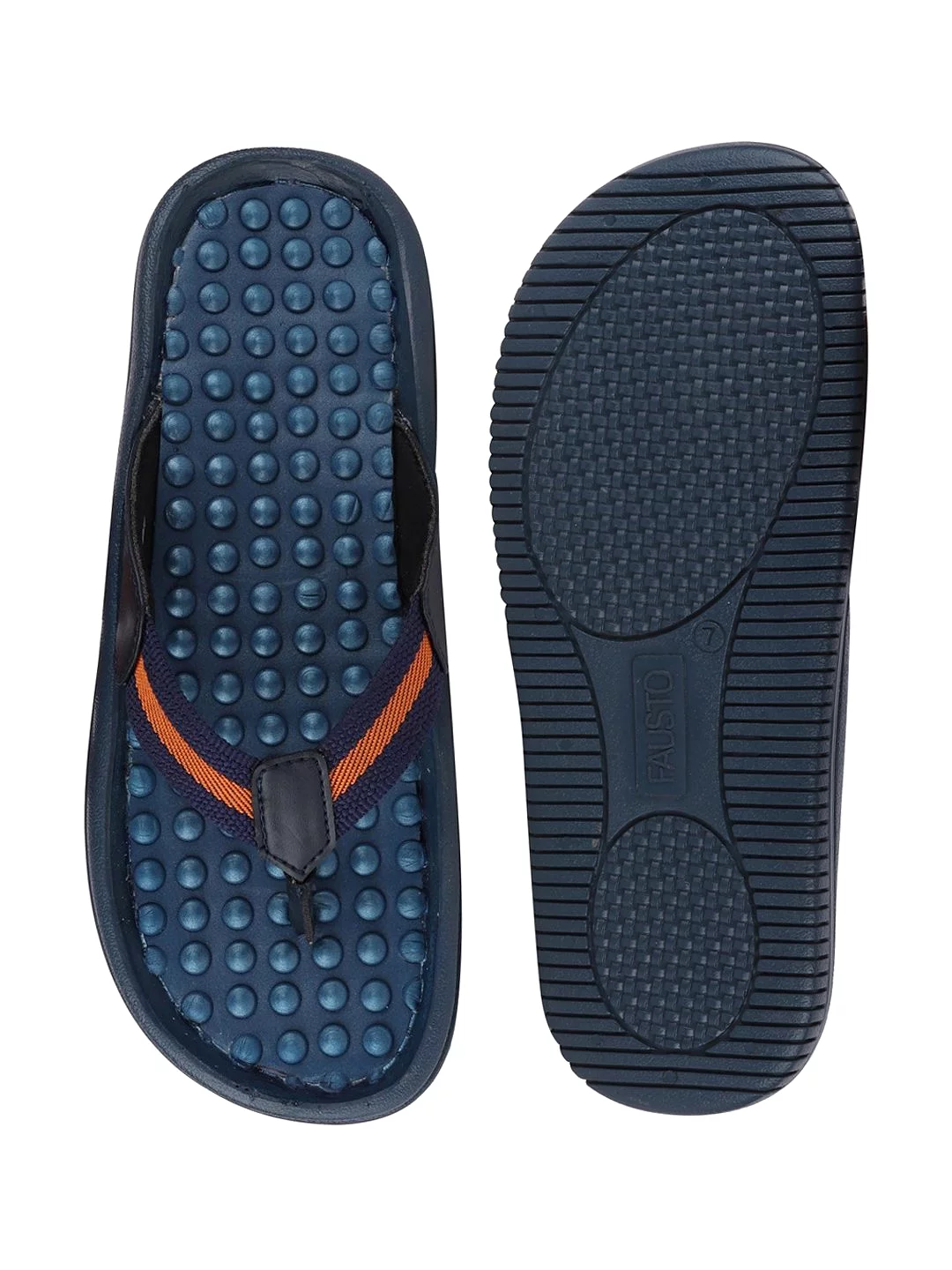 Men Navy Blue Casual Slip-On Slippers