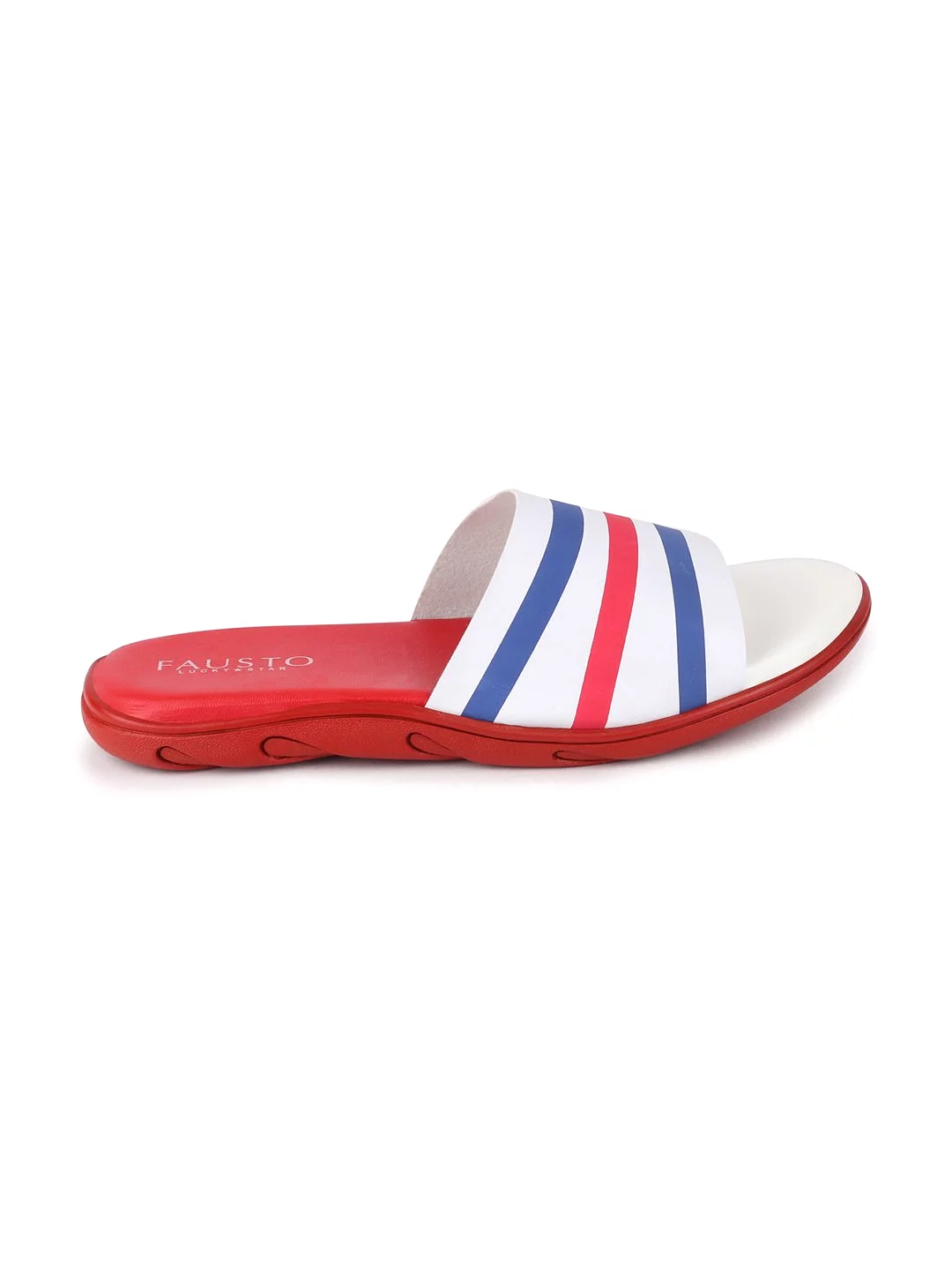 Men Red/Blue Casual Slip-On Flip-Flops