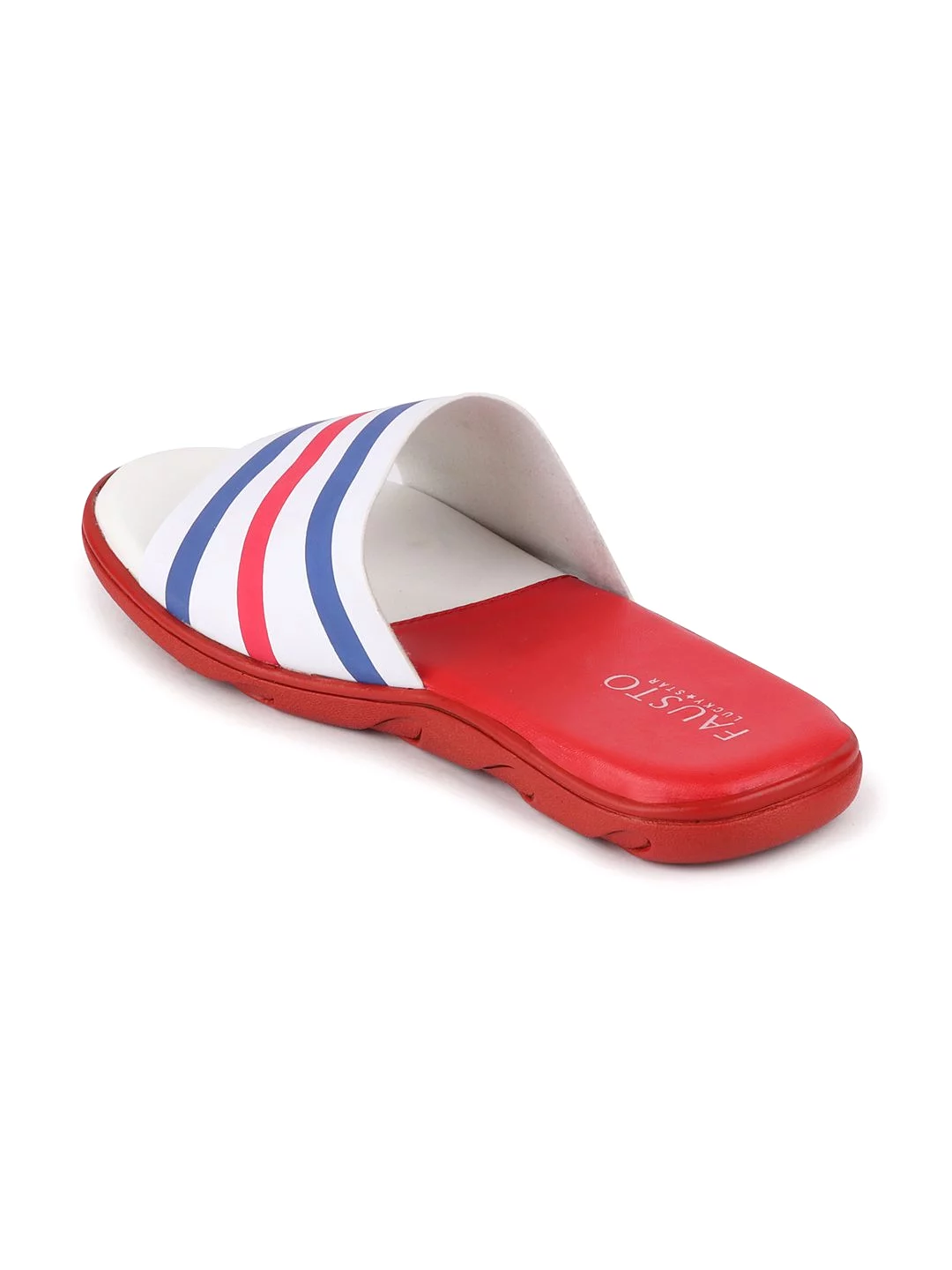 Men Red/Blue Casual Slip-On Flip-Flops