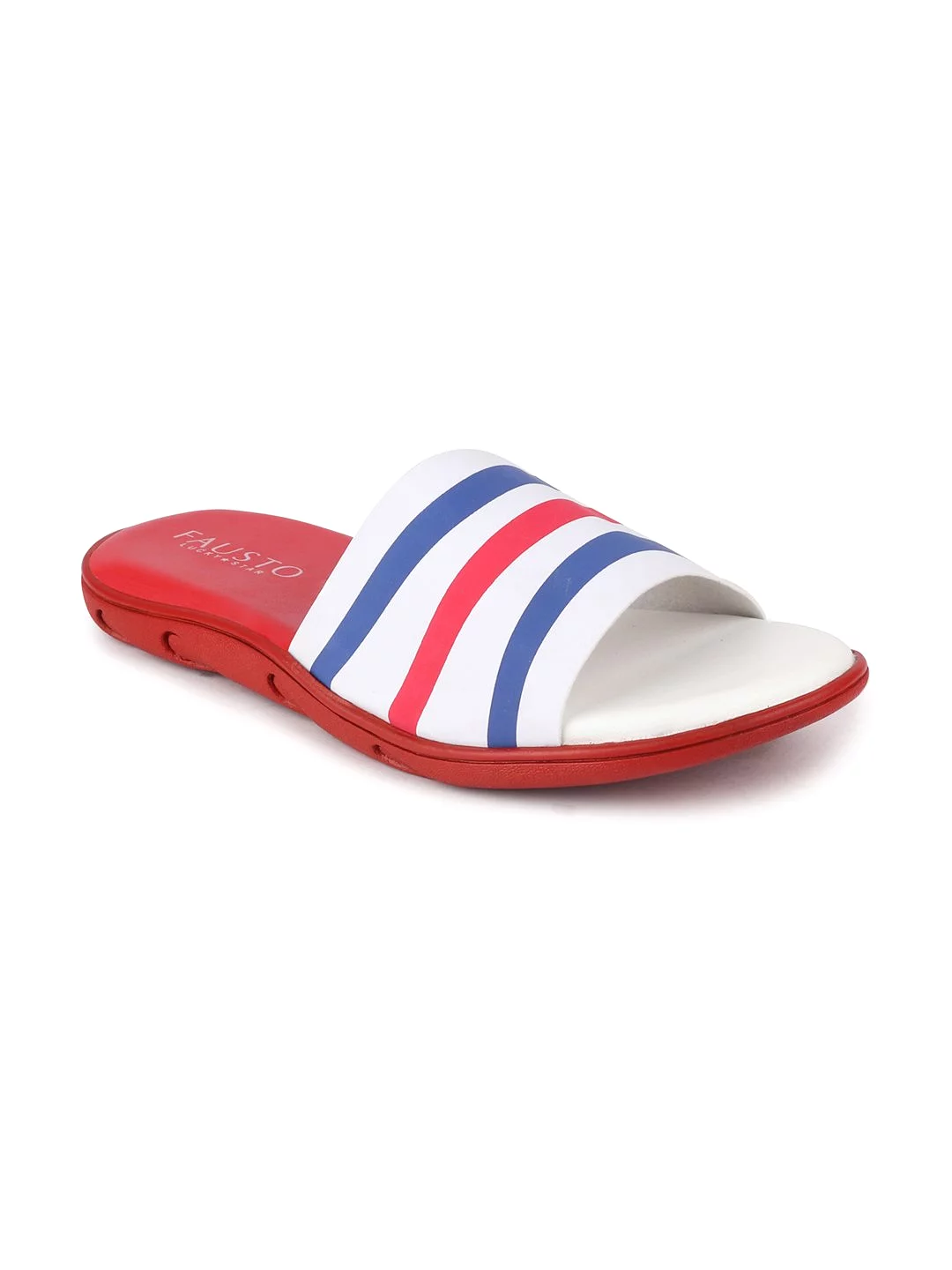 Men Red/Blue Casual Slip-On Flip-Flops