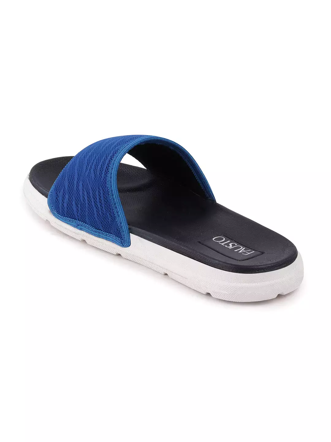 Men Royal Blue Casual Slip-On Slider Flip-Flops