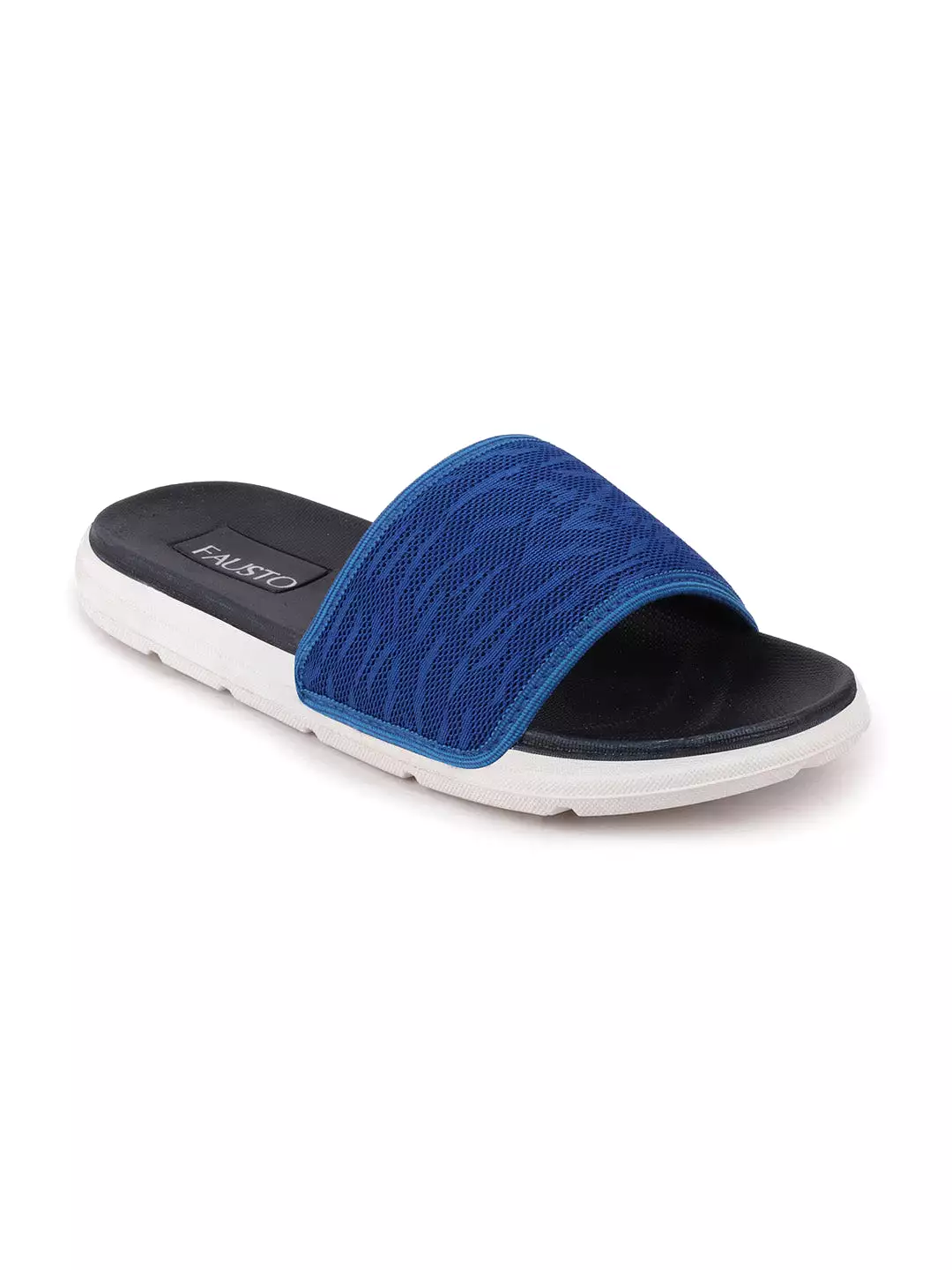 Men Royal Blue Casual Slip-On Slider Flip-Flops